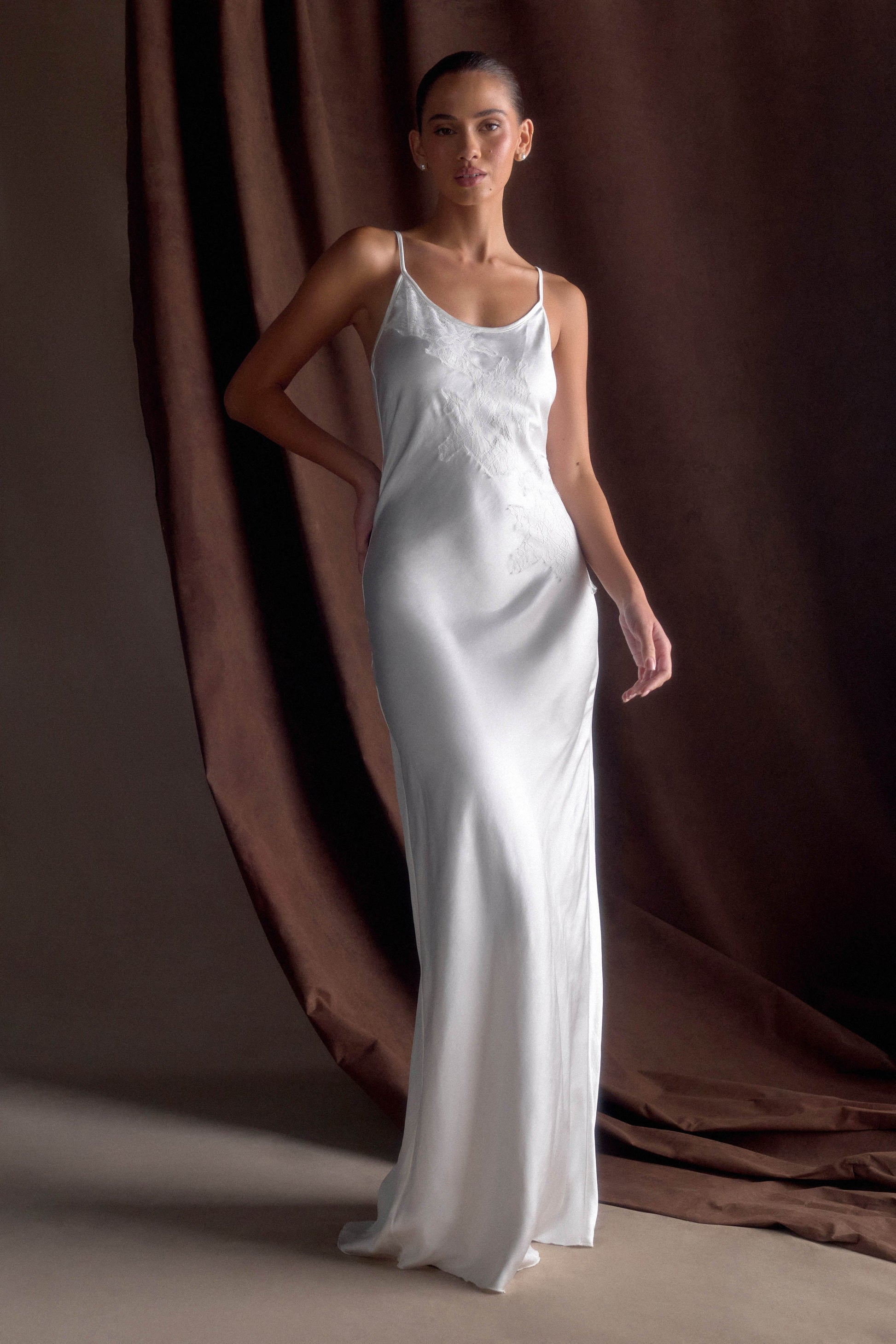Saylor Satin Slip Maxi Dress - Ivory #6