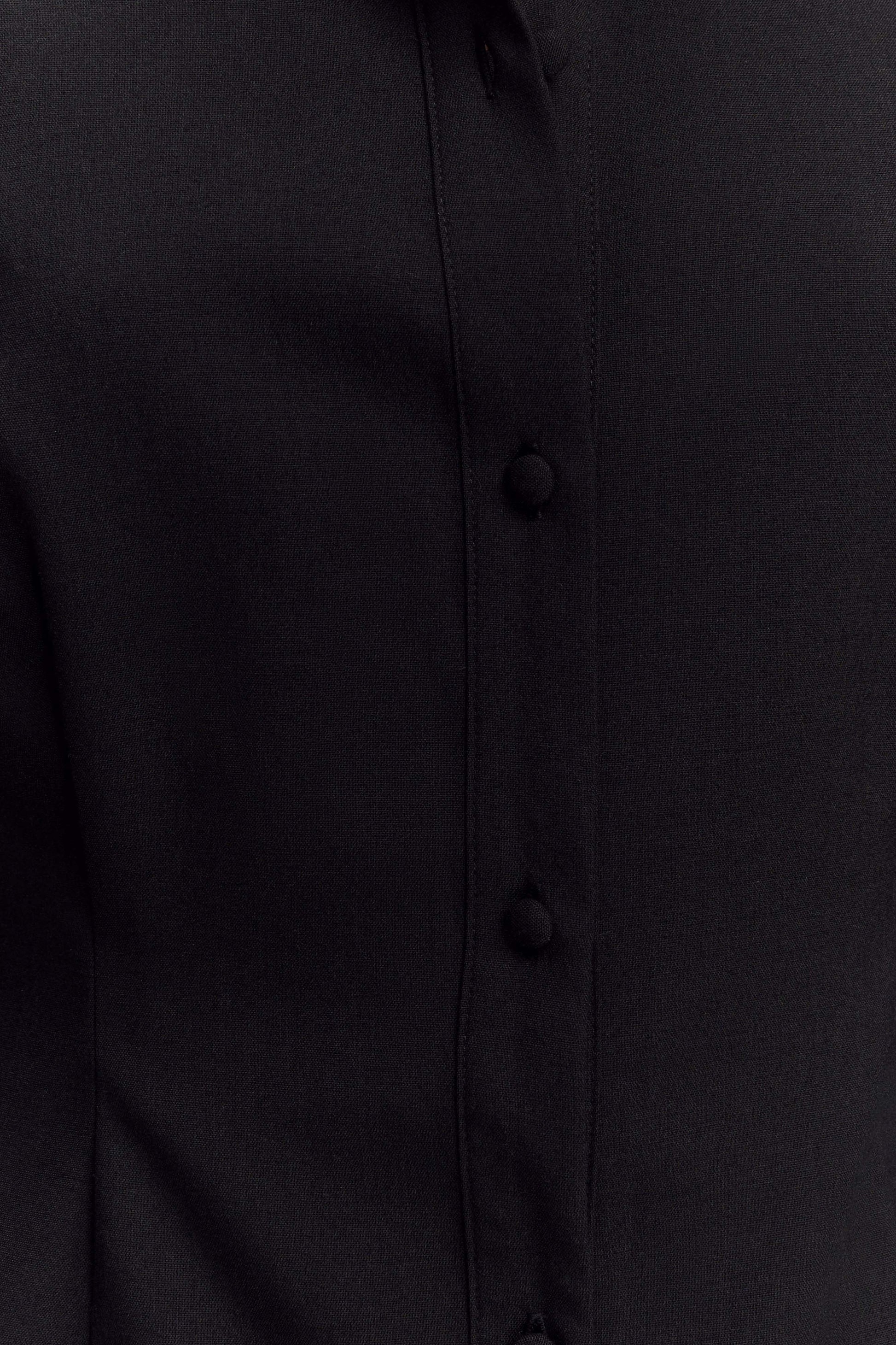 Dorian Fitted Shirt Mini Dress - Black #7