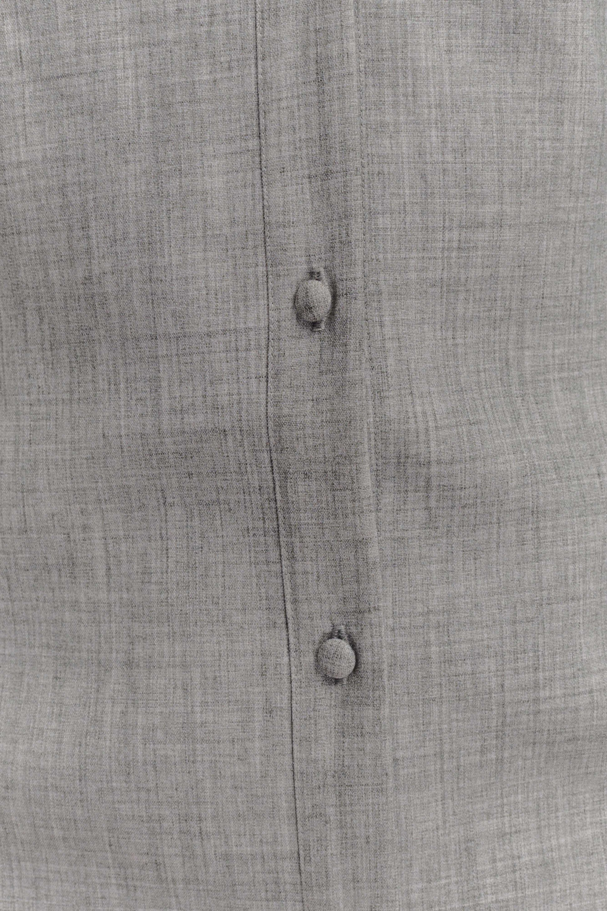 Dorian Fitted Shirt Mini Dress - Charcoal Marle #6