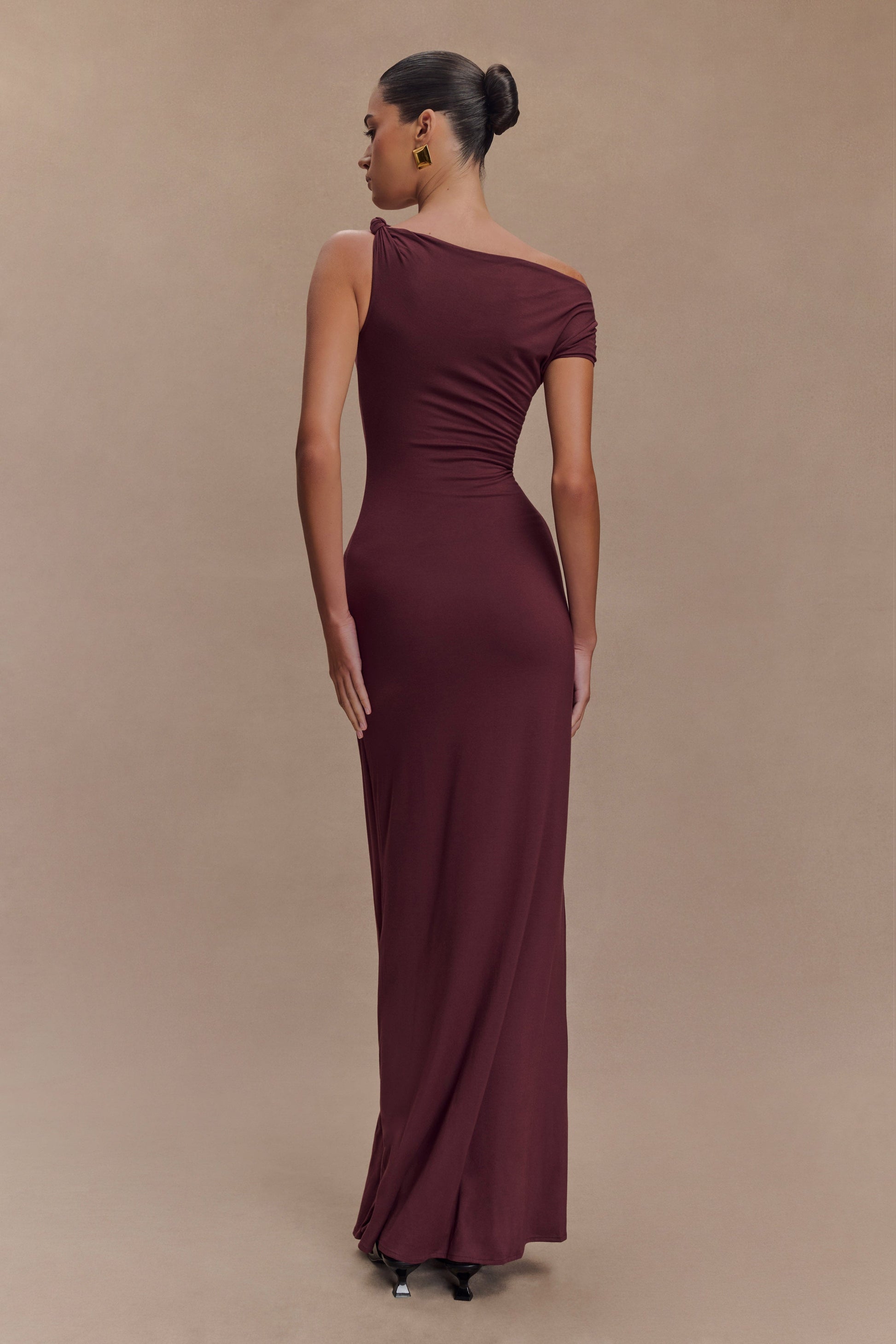 Tamsin Short Sleeve Modal Maxi Dress - Mahogany #4