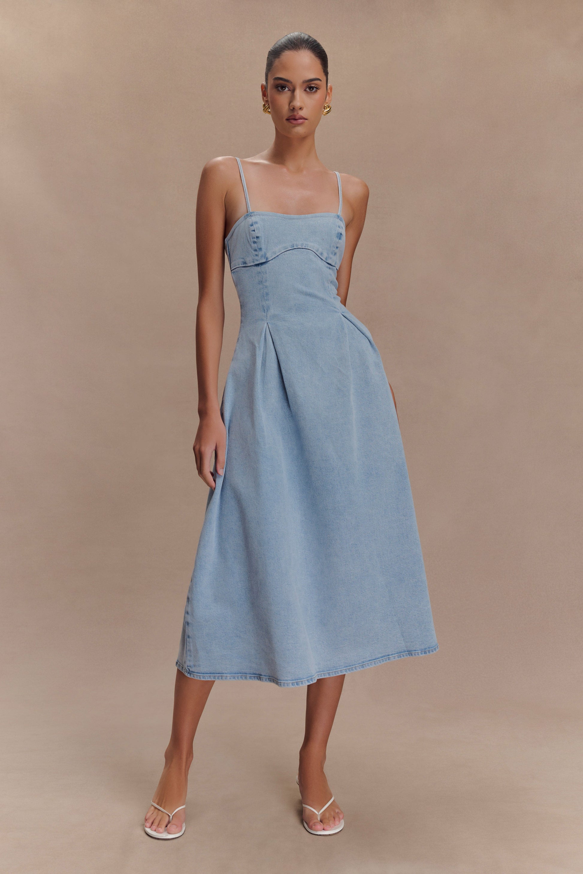 Harlyn Denim Midi Dress - Light Blue #6