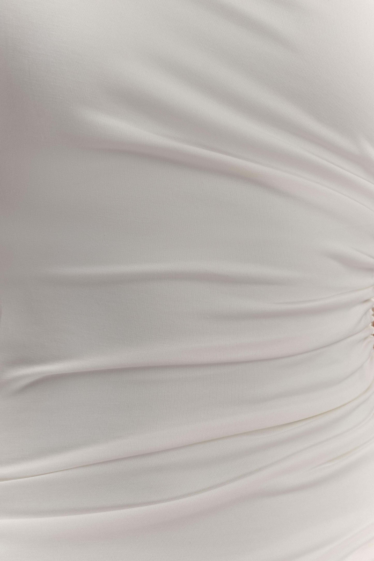 Chloe Peached Jersey One Shoulder Midi Dress - Ivory