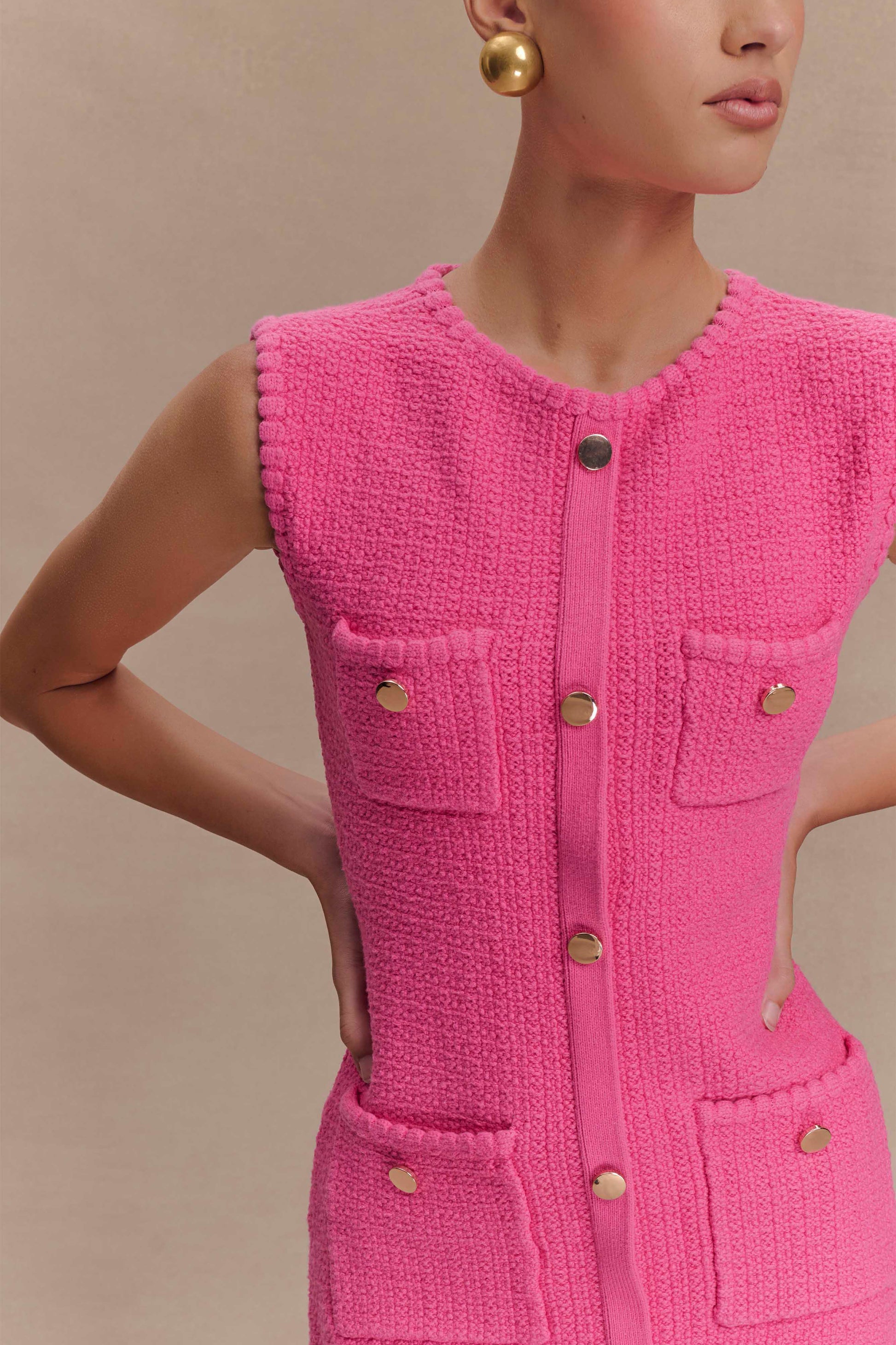 Mia Knit Mini Dress - Pink #3