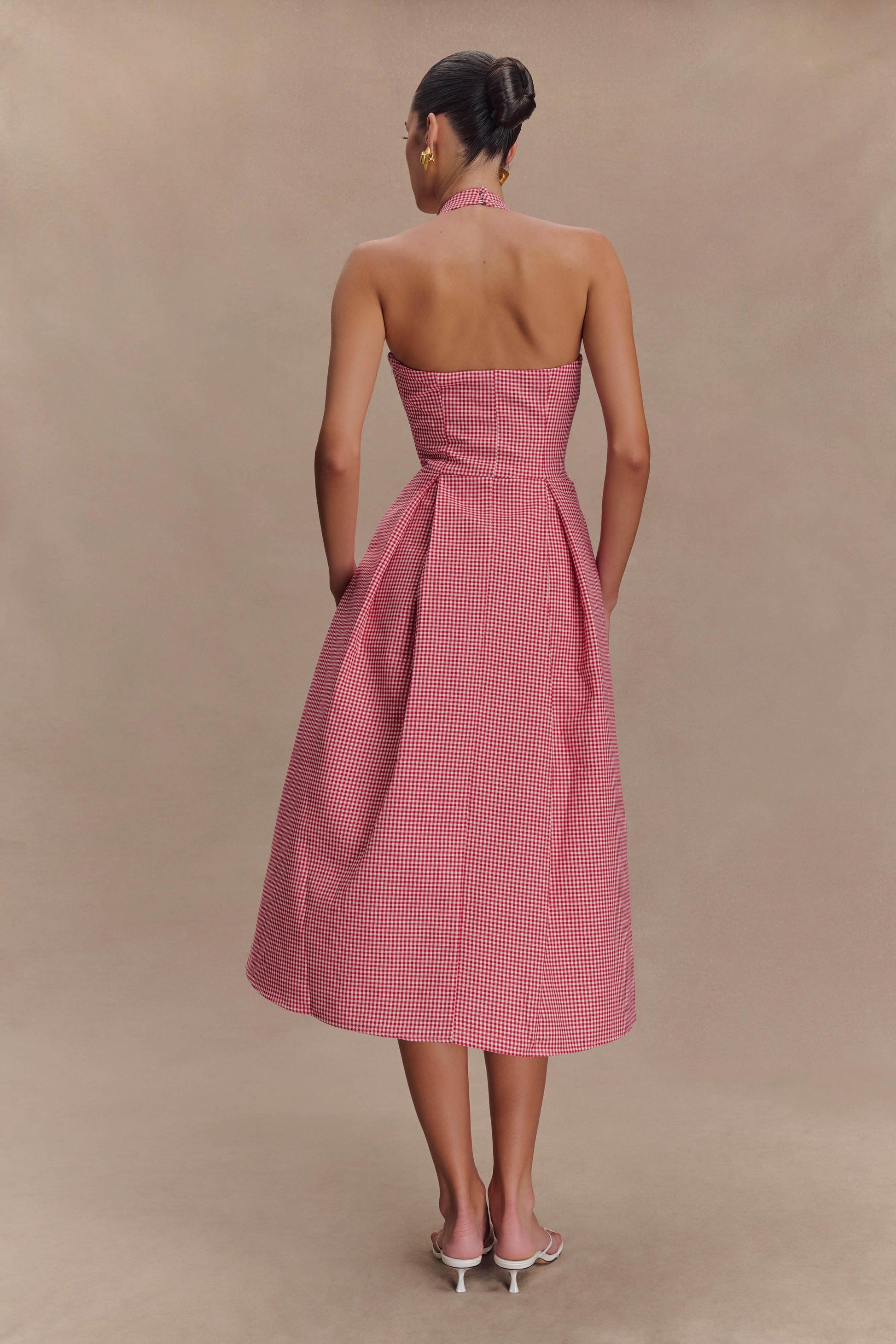 Juana Halter Midi Dress - Red Gingham #3