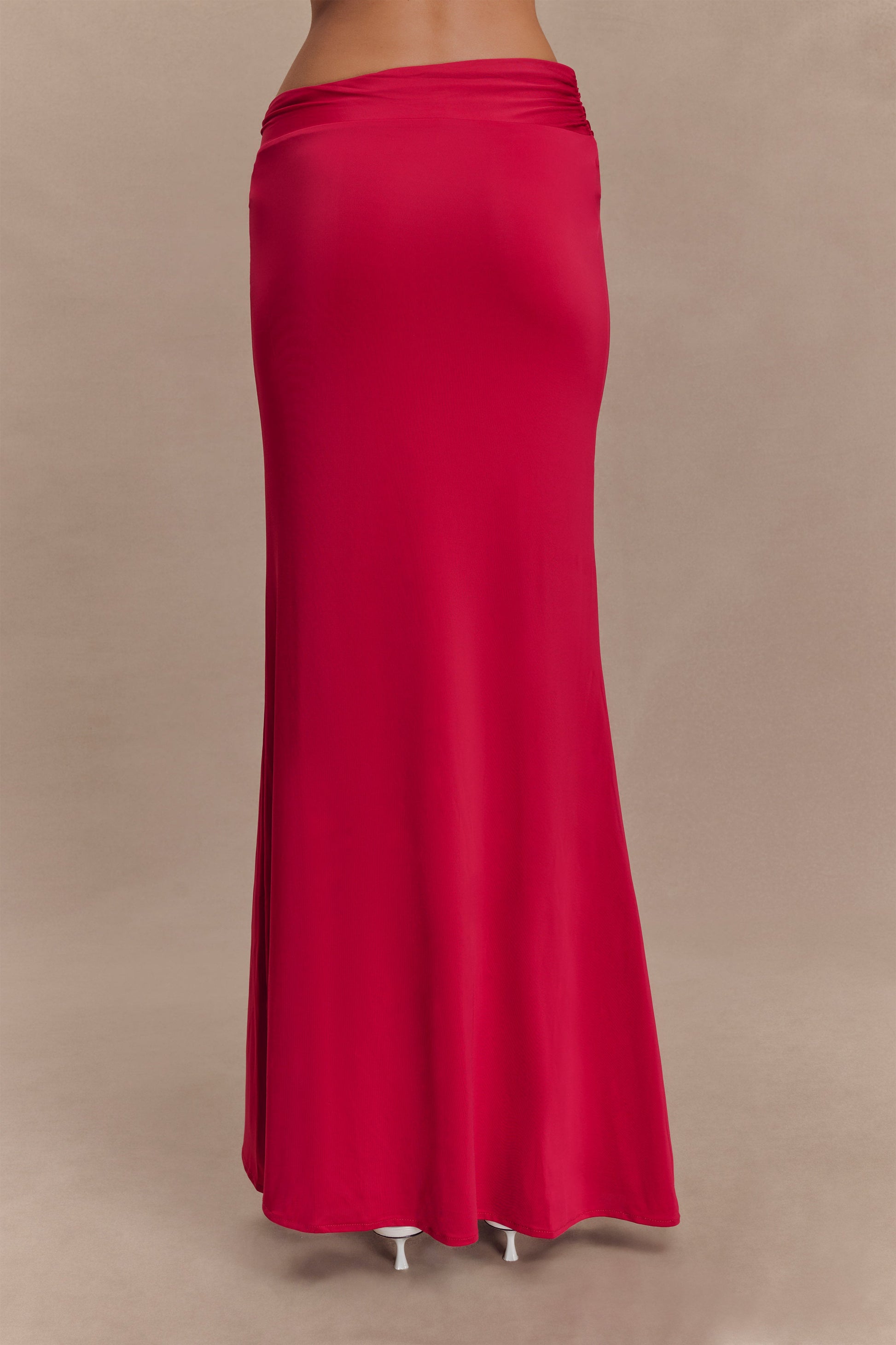 Ainsley Asymmetrical Maxi Skirt With Floral Hardware - Fuchsia Pink #5