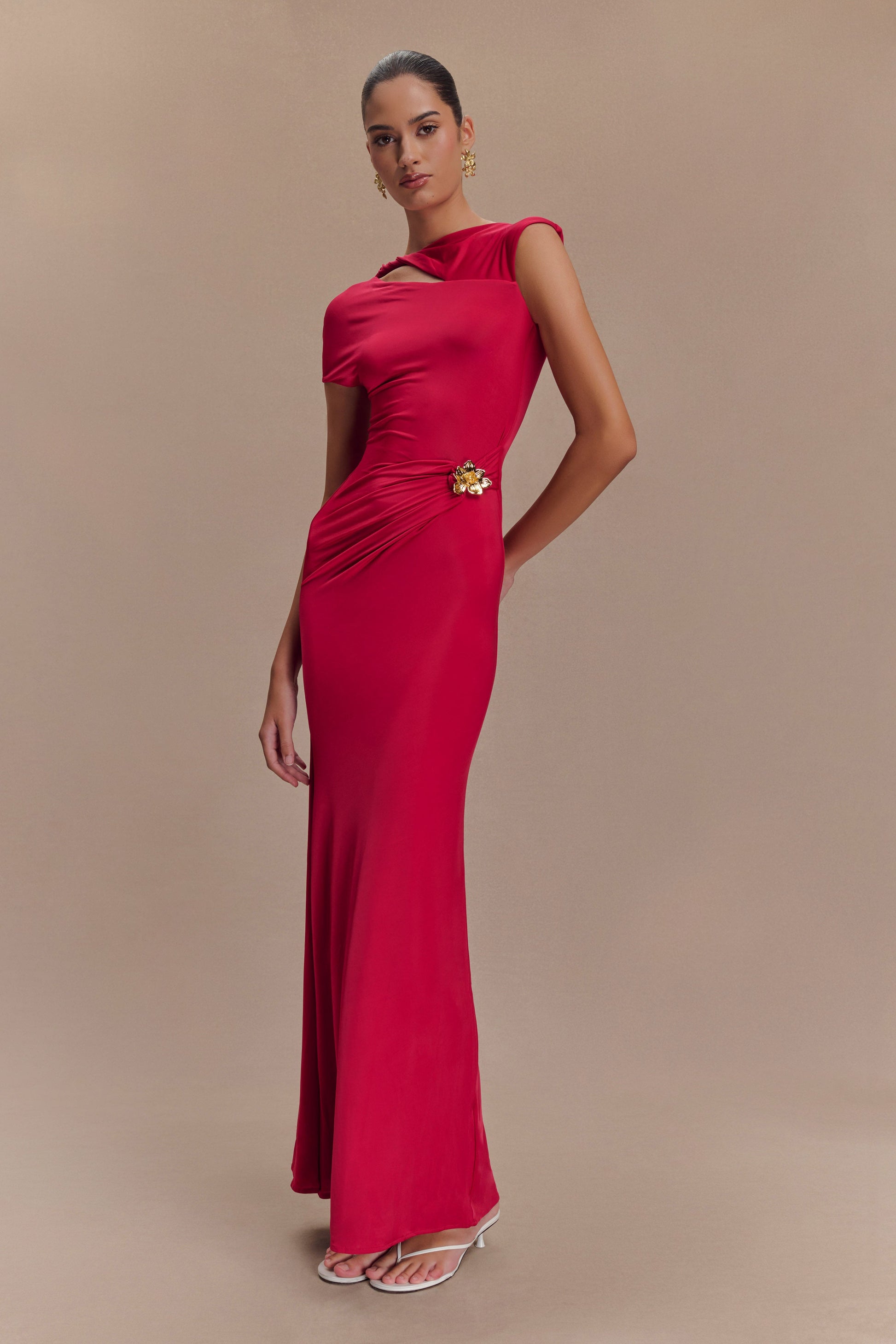 Kaida Slinky Maxi Dress With Hardware - Fuchsia Pink #3