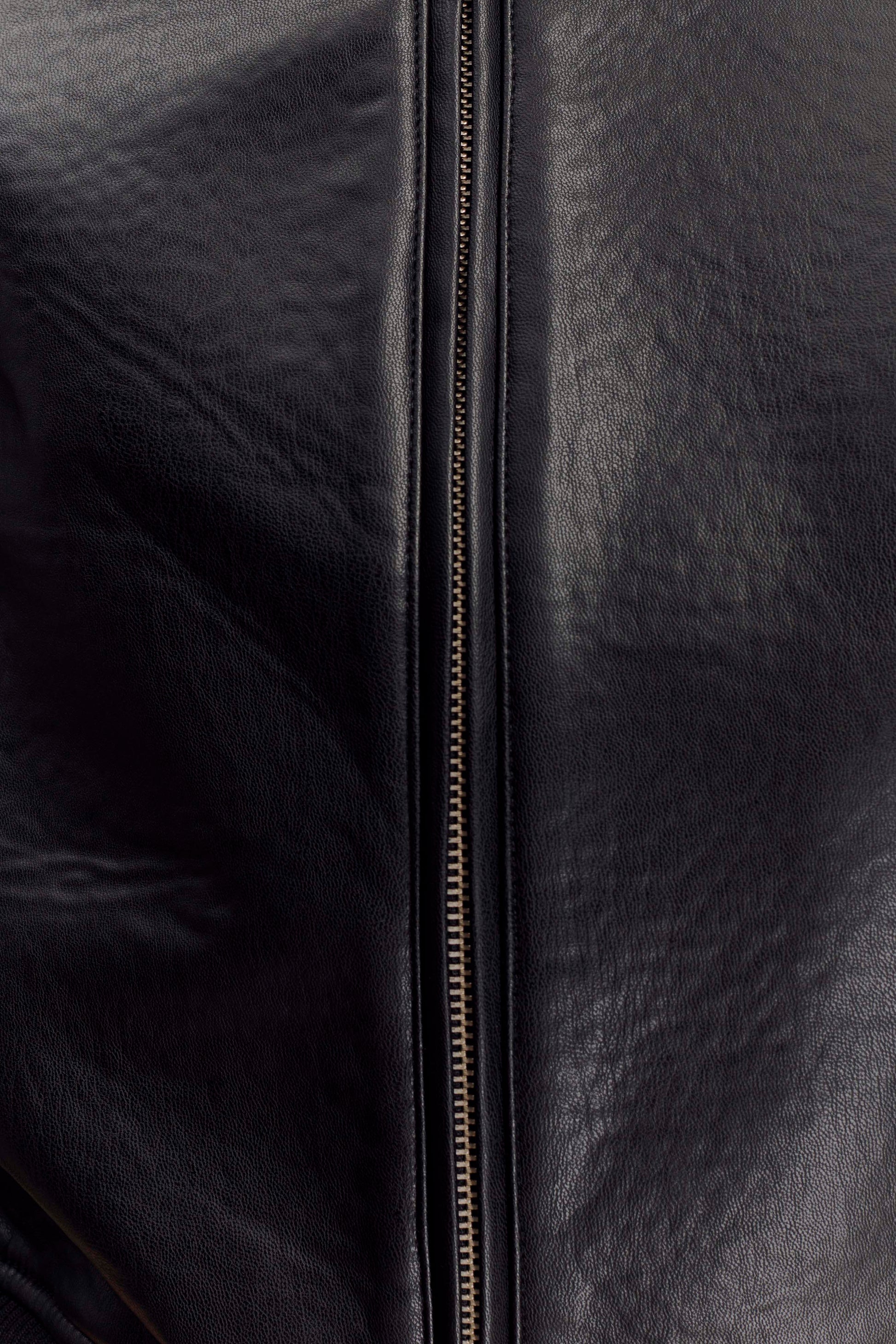 Codi Faux Leather Bomber Jacket - Black #10