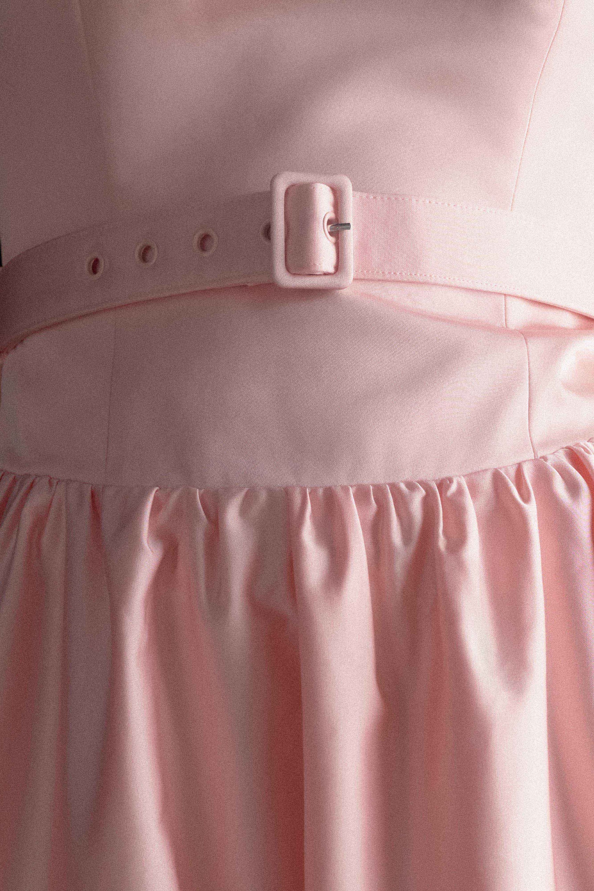 Florence Strapless Belted Maxi Dress - Baby Pink #7