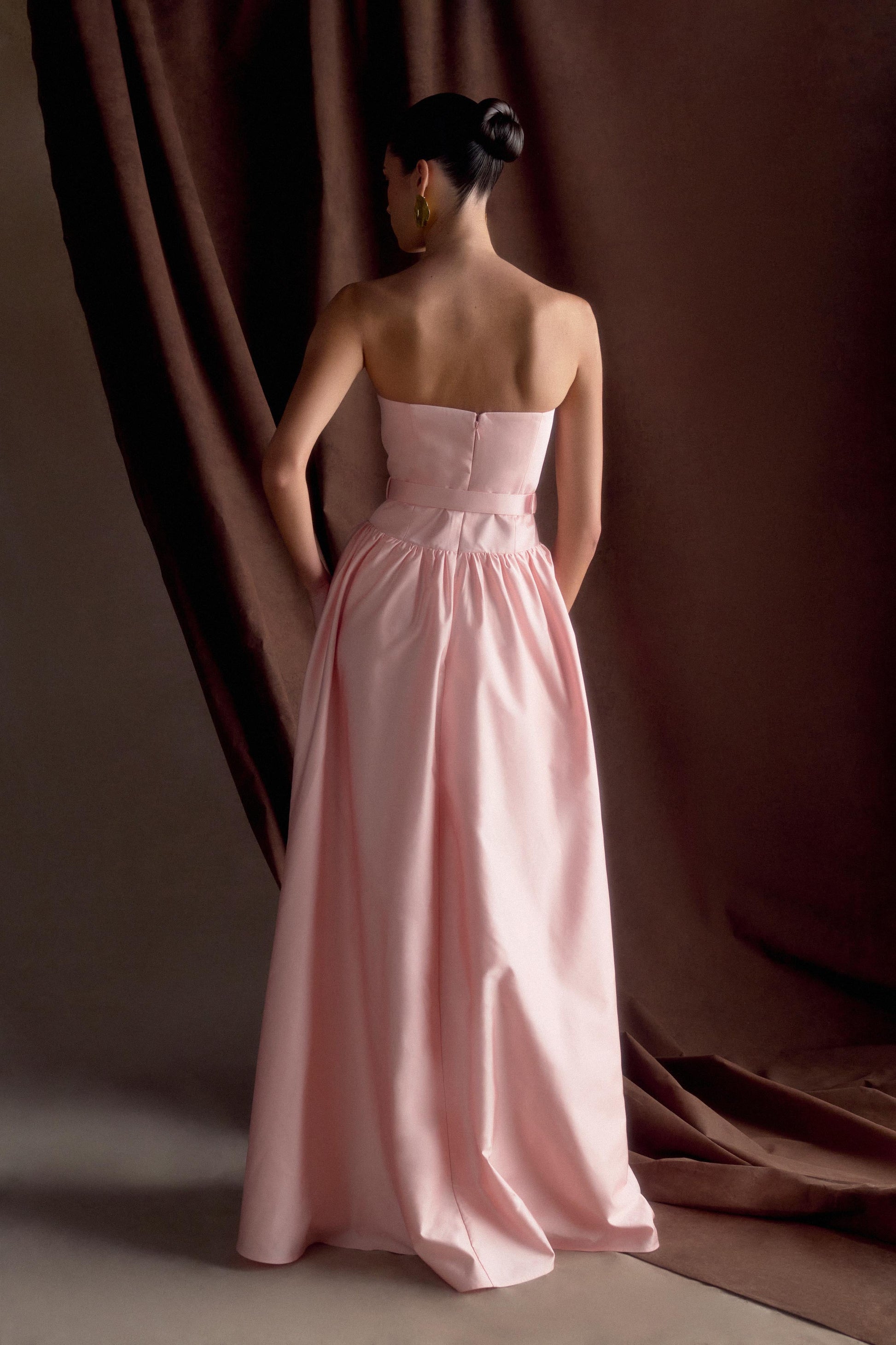 Florence Strapless Belted Maxi Dress - Baby Pink #2