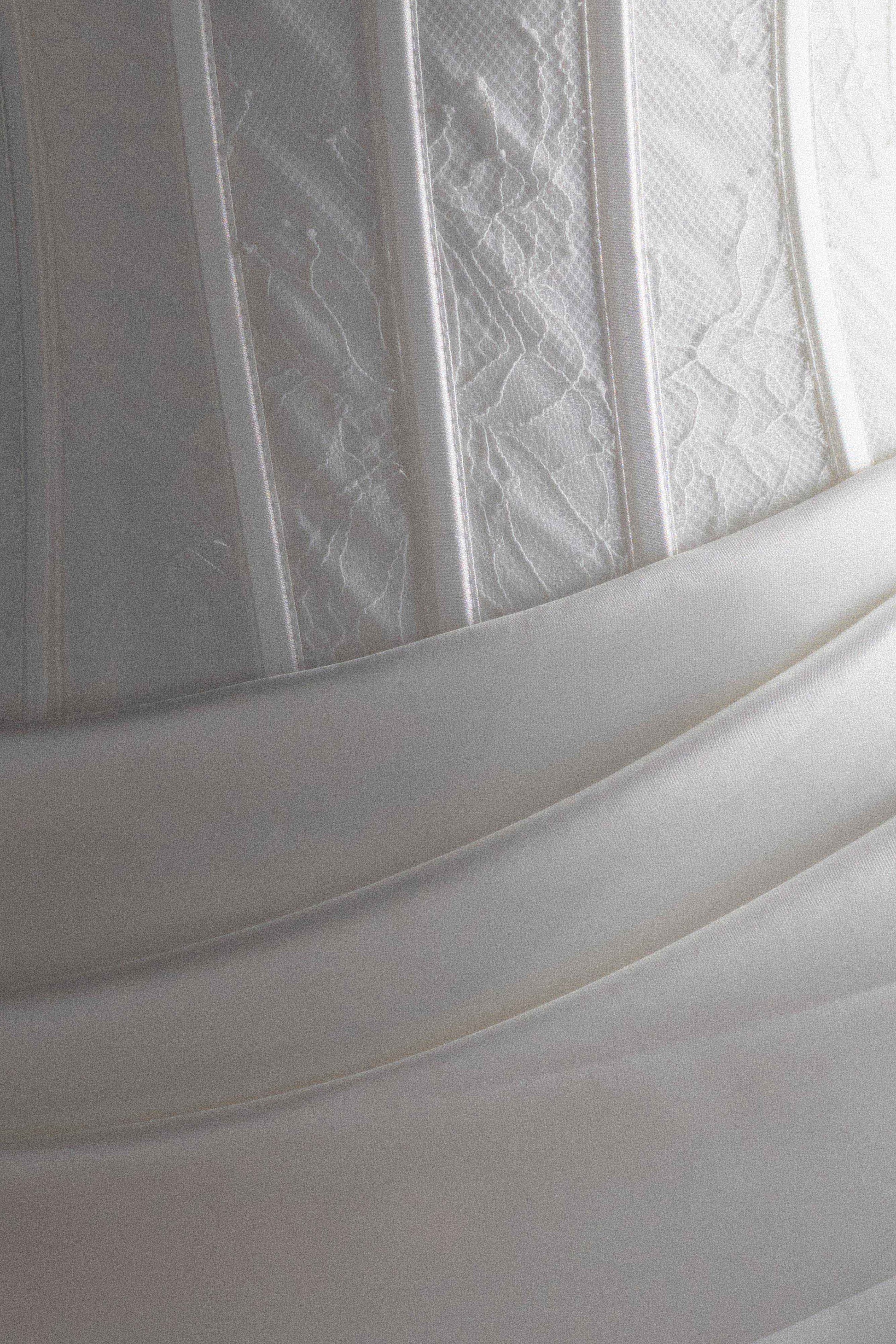 Galia Satin Corset Gown - White #10
