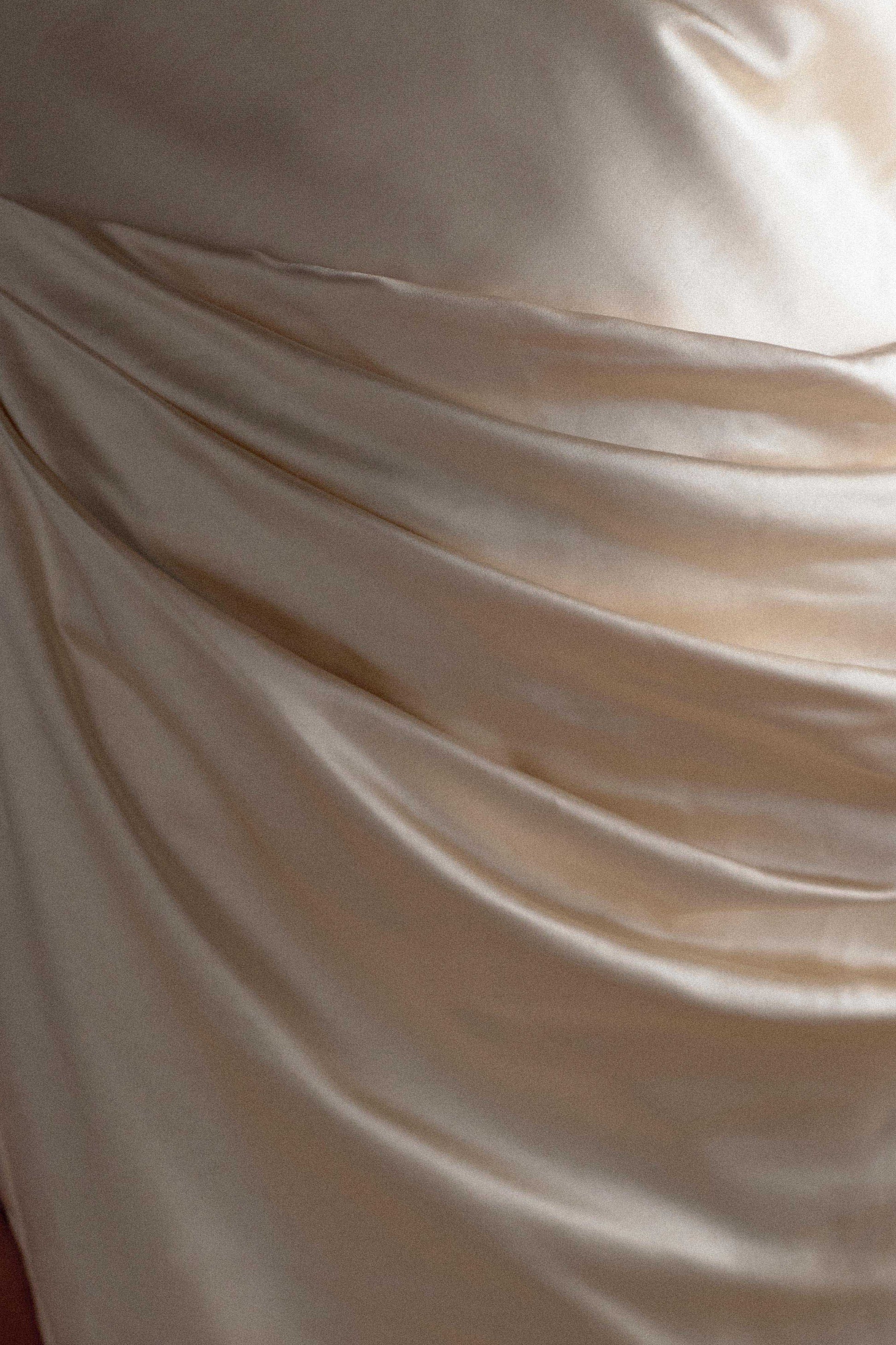 Dalia Off Shoulder Satin Maxi Dress - Blush Gold #9