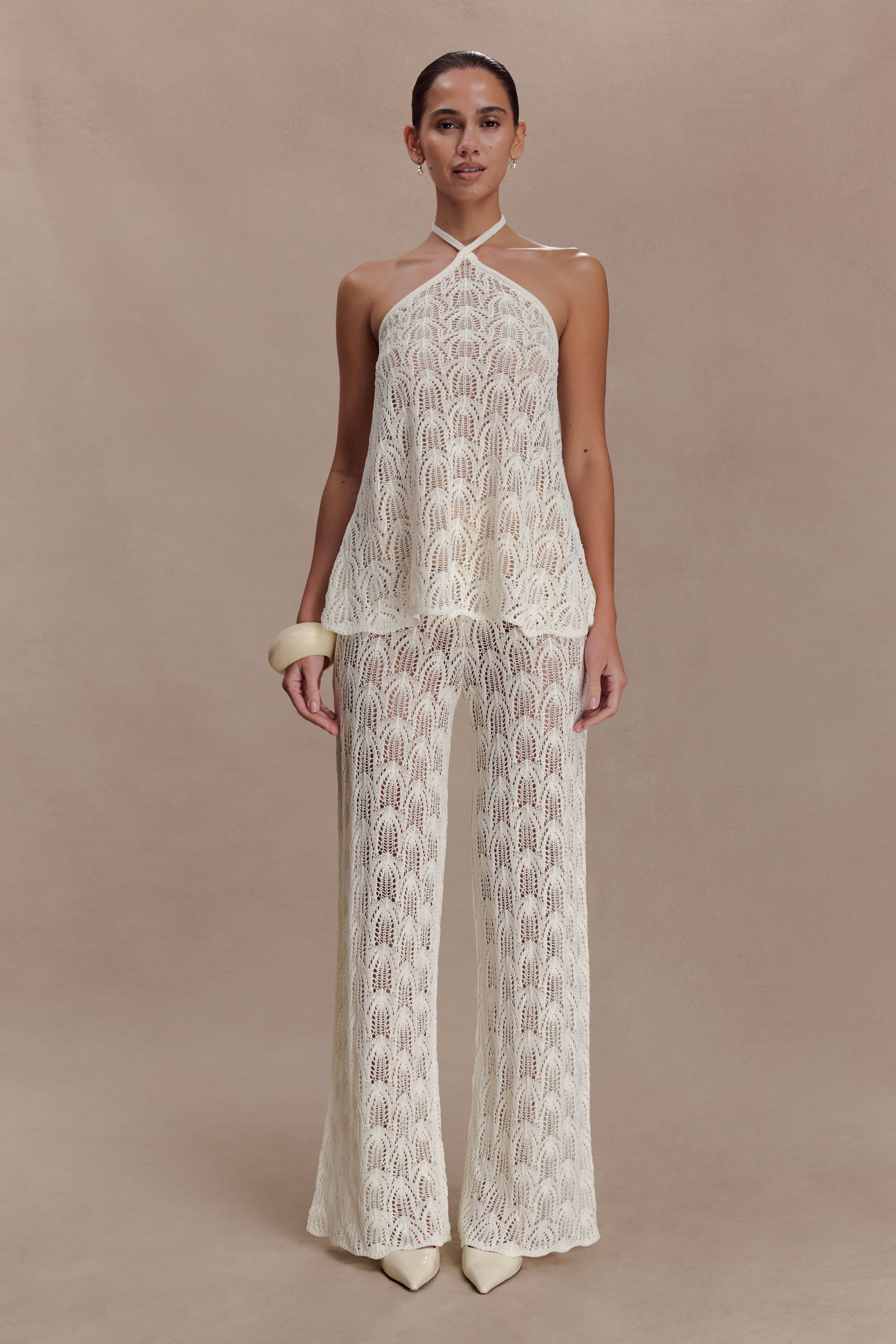 Glinda Crochet Pants - Ivory | MESHKI UK