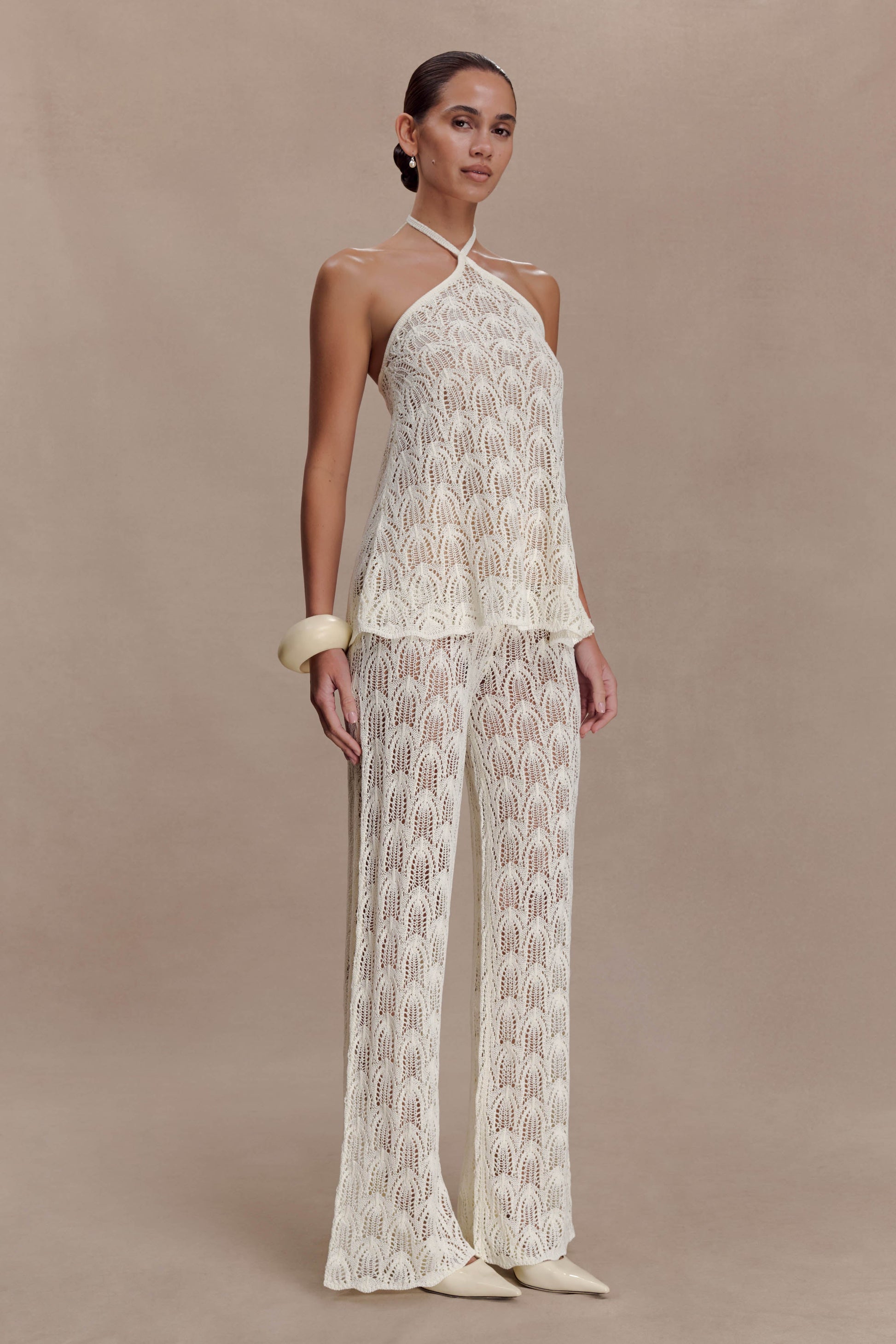 Glinda Crochet Pants - Ivory #3