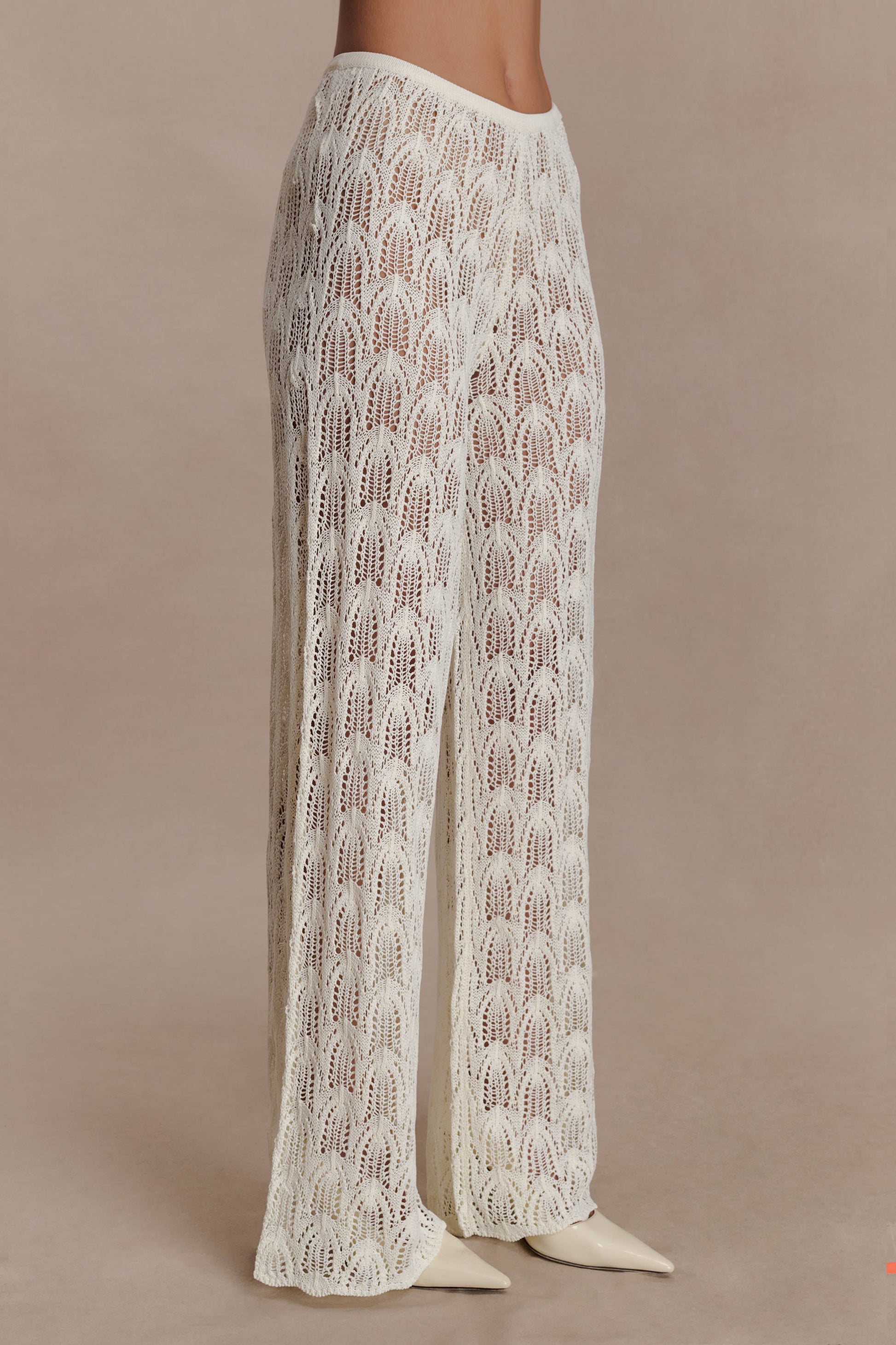 Glinda Crochet Pants - Ivory #4