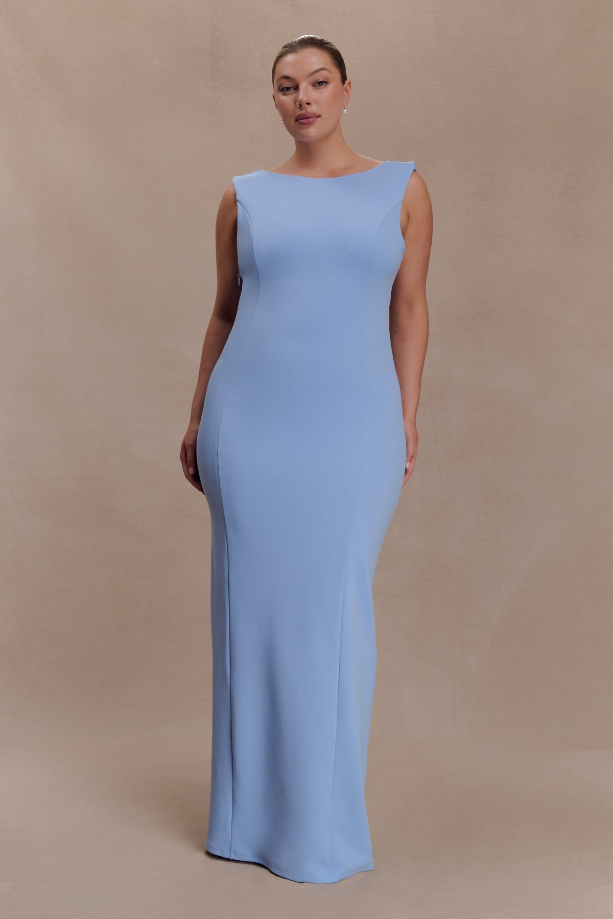 Galilea Crepe Draped Maxi Dress - Cornflower Blue #9