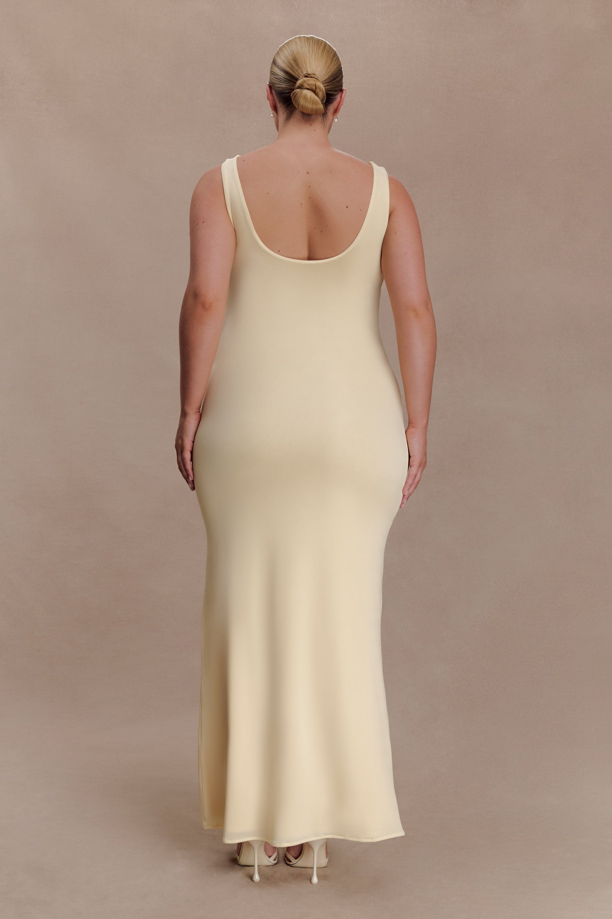 Marta Slinky Cowl Maxi Dress - Lemon #6