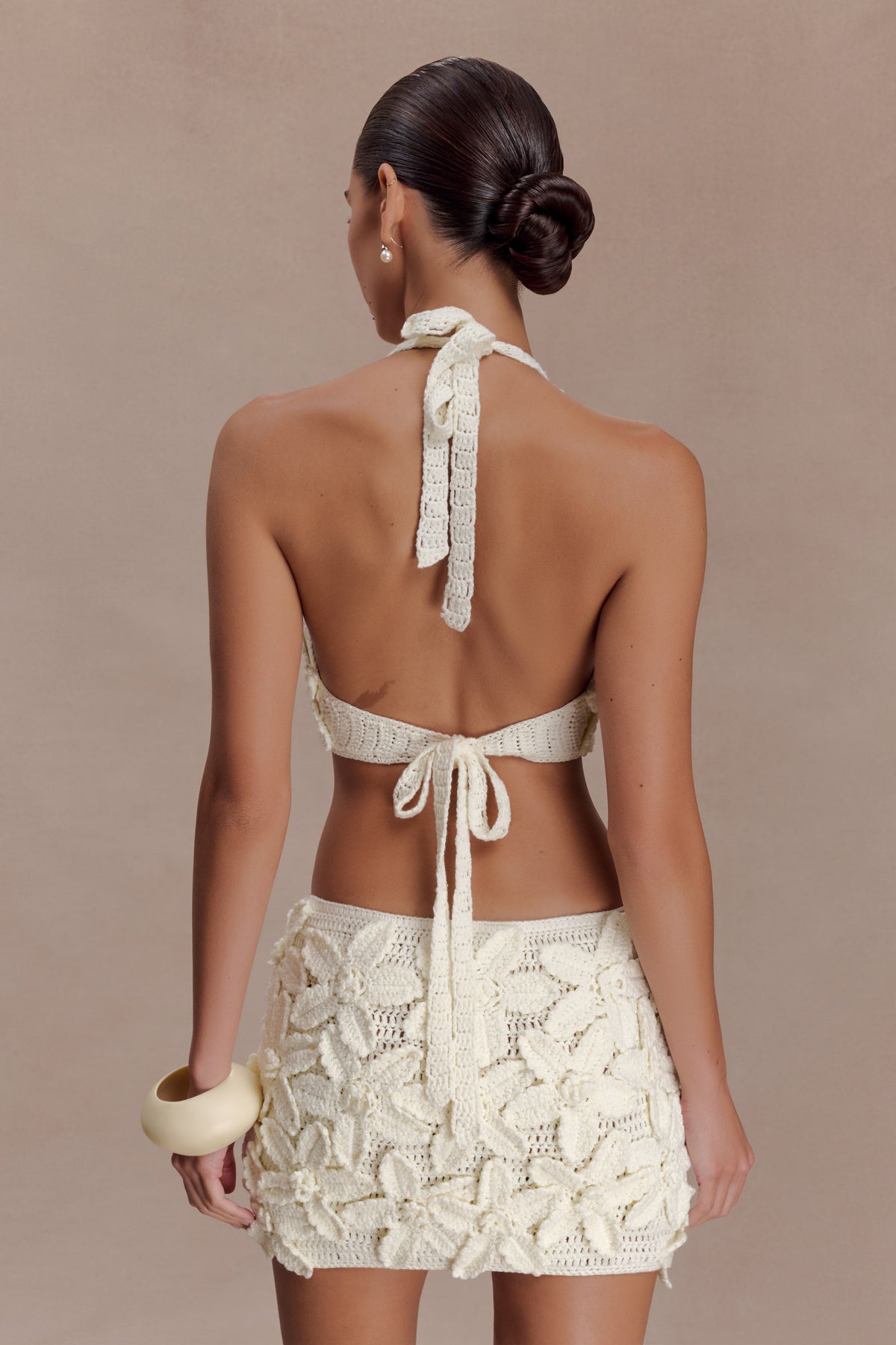 Jaylene Floral Crochet Mini Dress - White #2