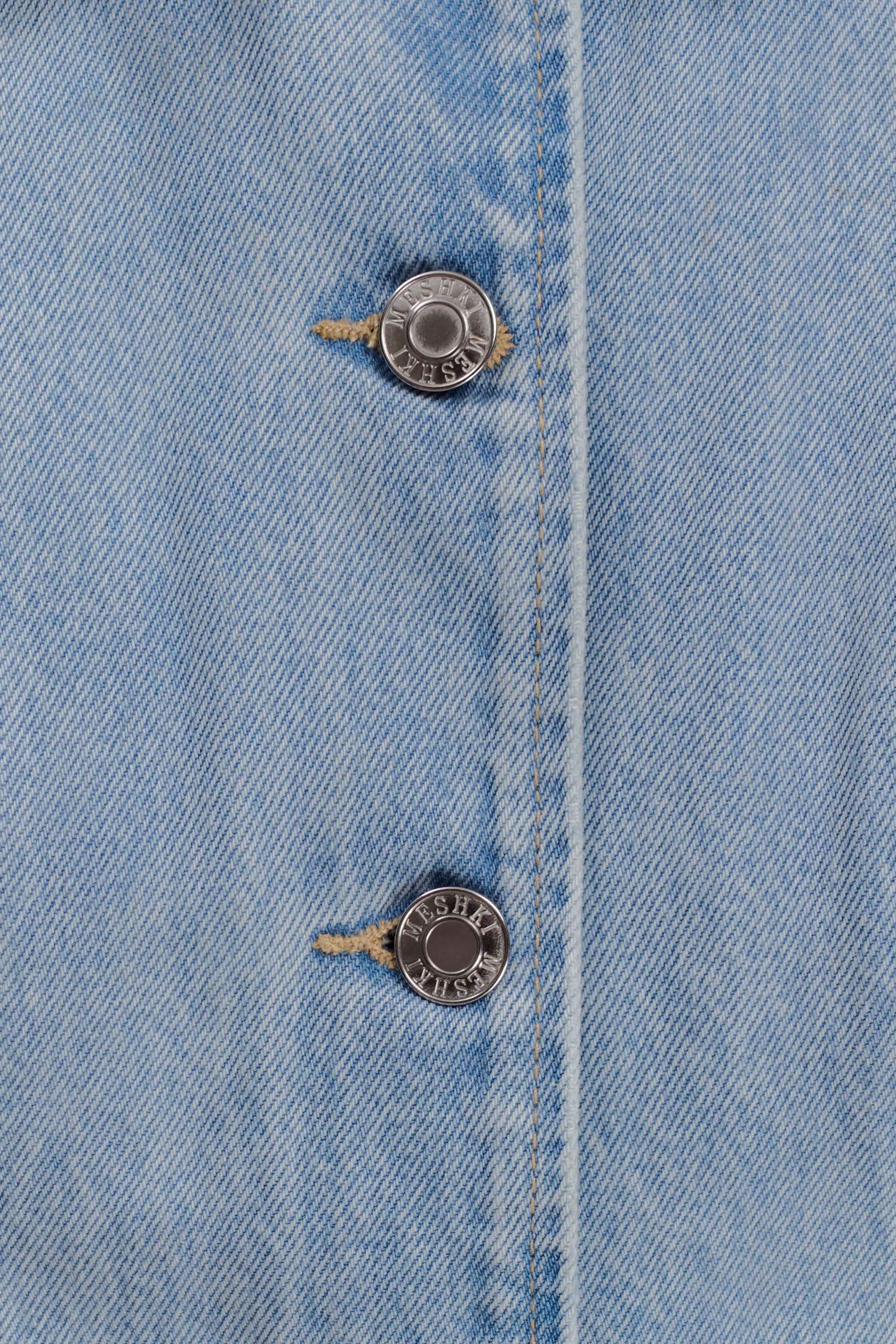 Bently Short Sleeve Denim Top - Washed Light Blue #7