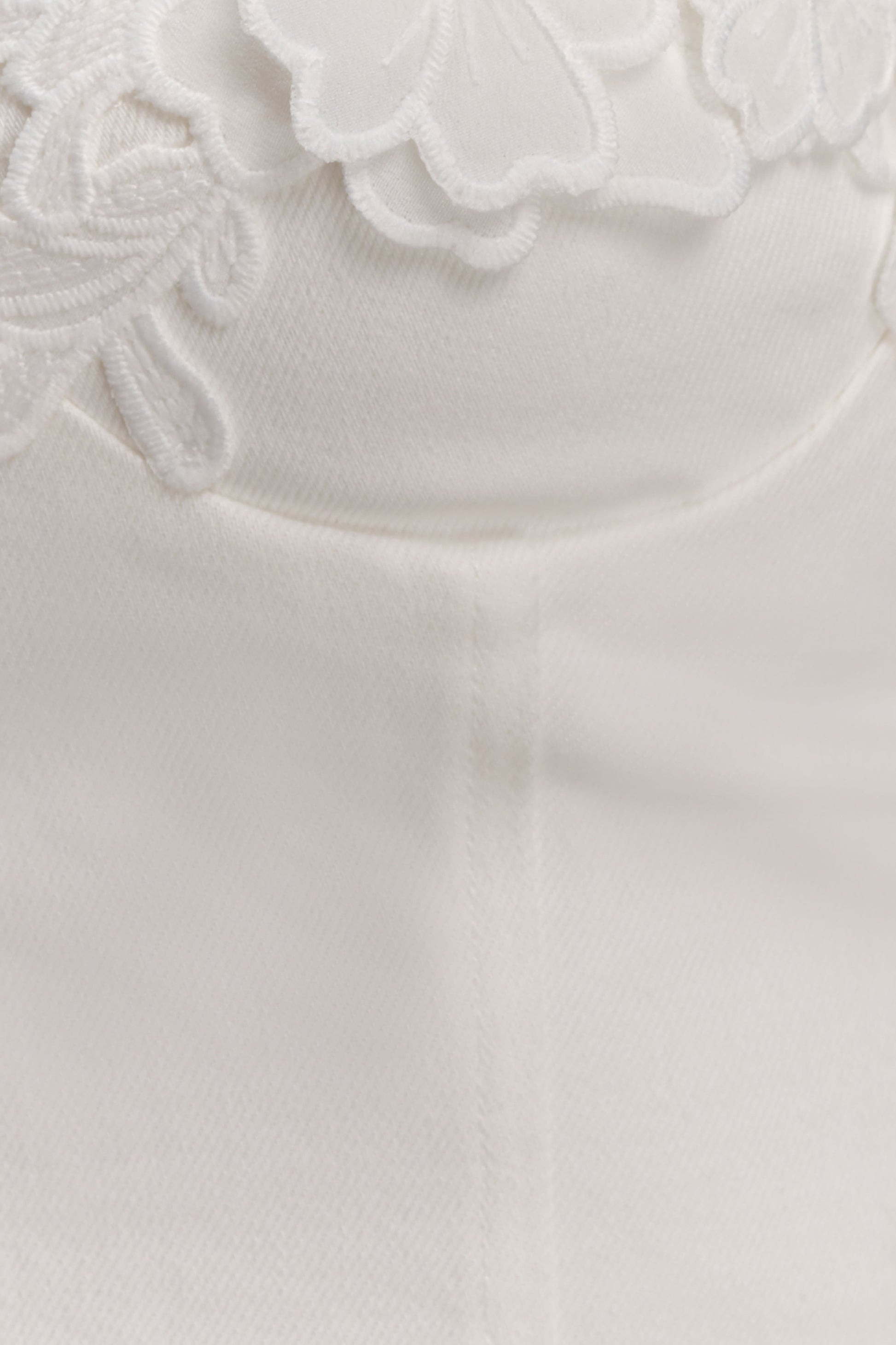 Melany Applique Denim Bustier - White #7