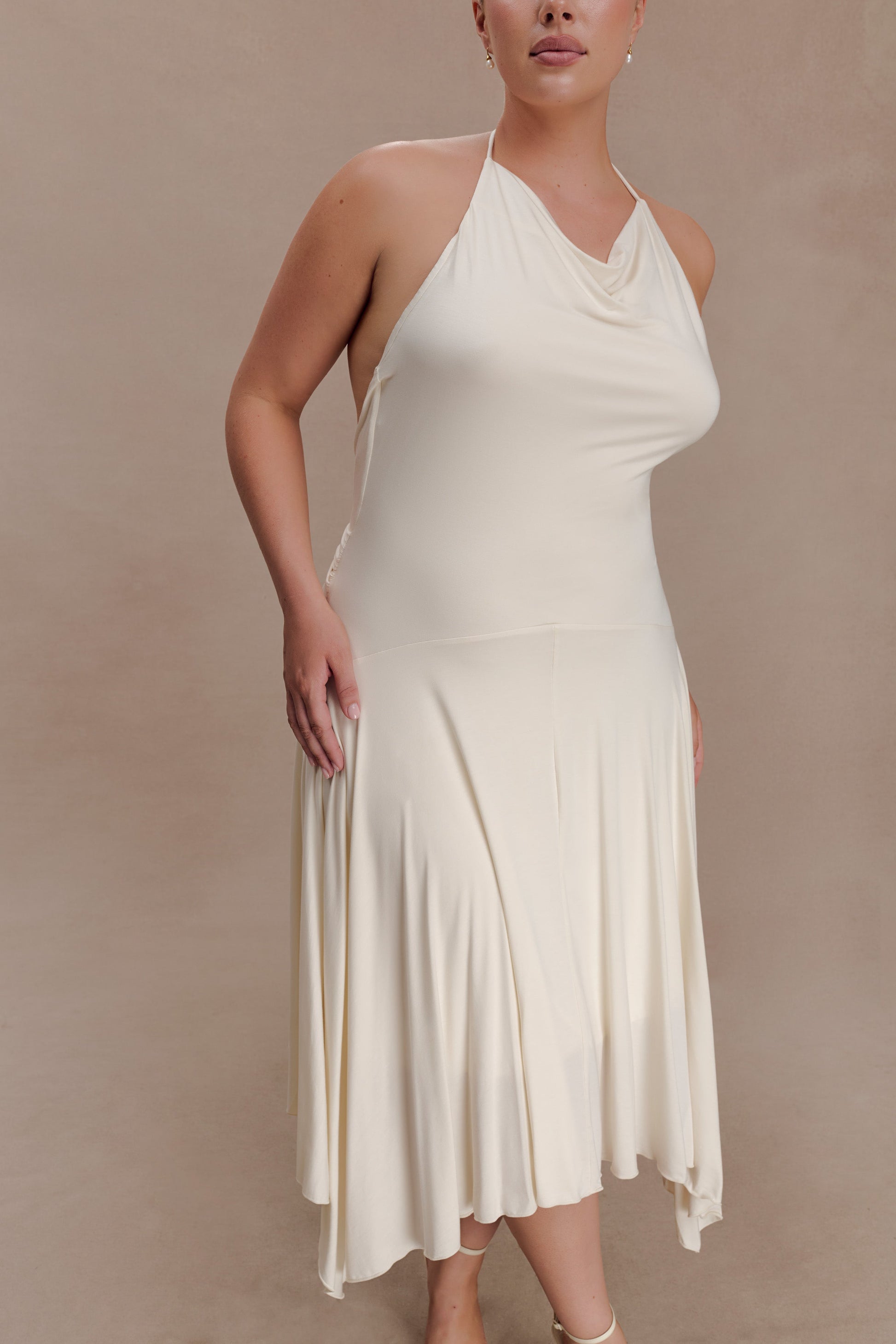 Sylvie Modal Hankie Midi Dress - Ivory #9