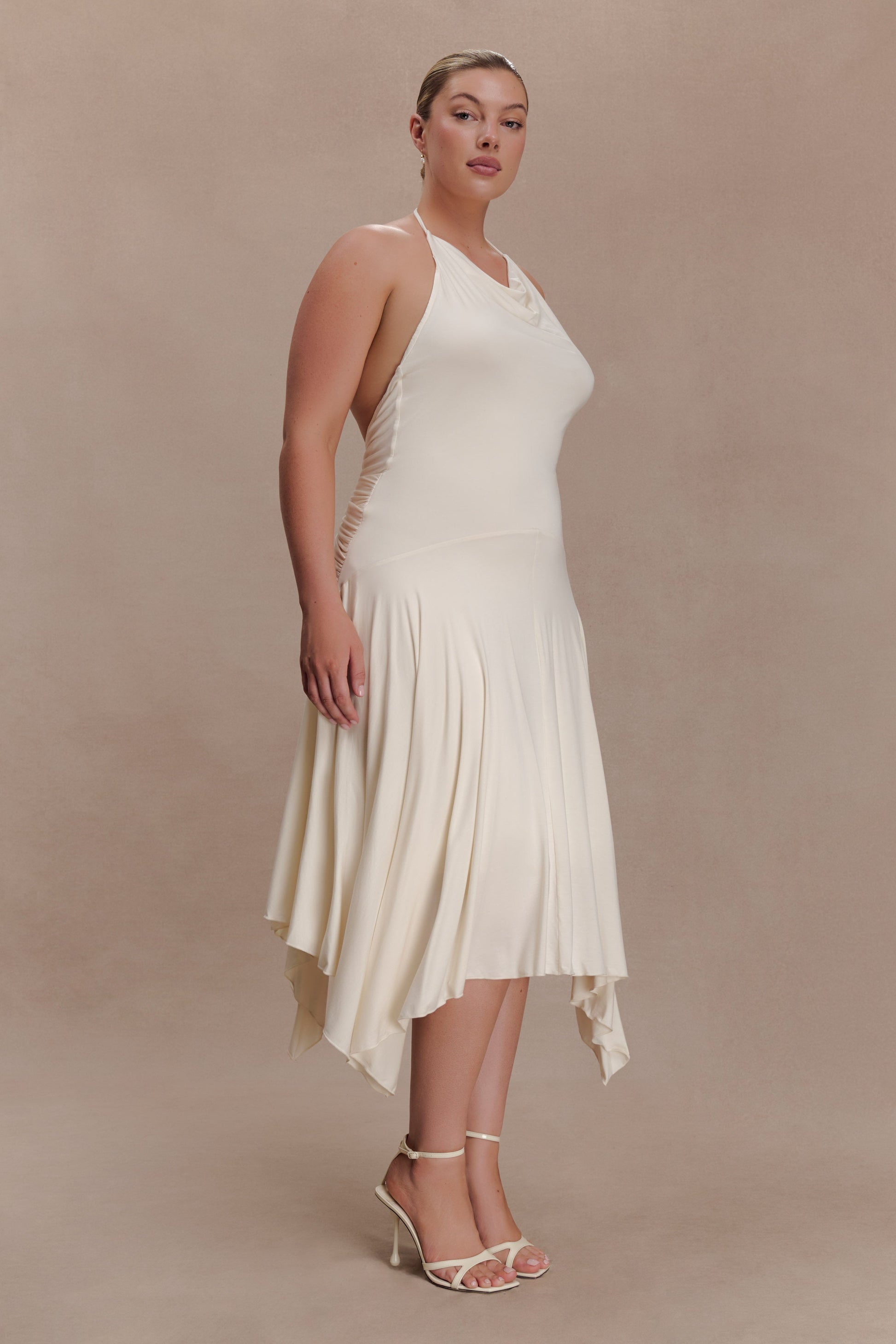 Sylvie Modal Hankie Midi Dress - Ivory #6