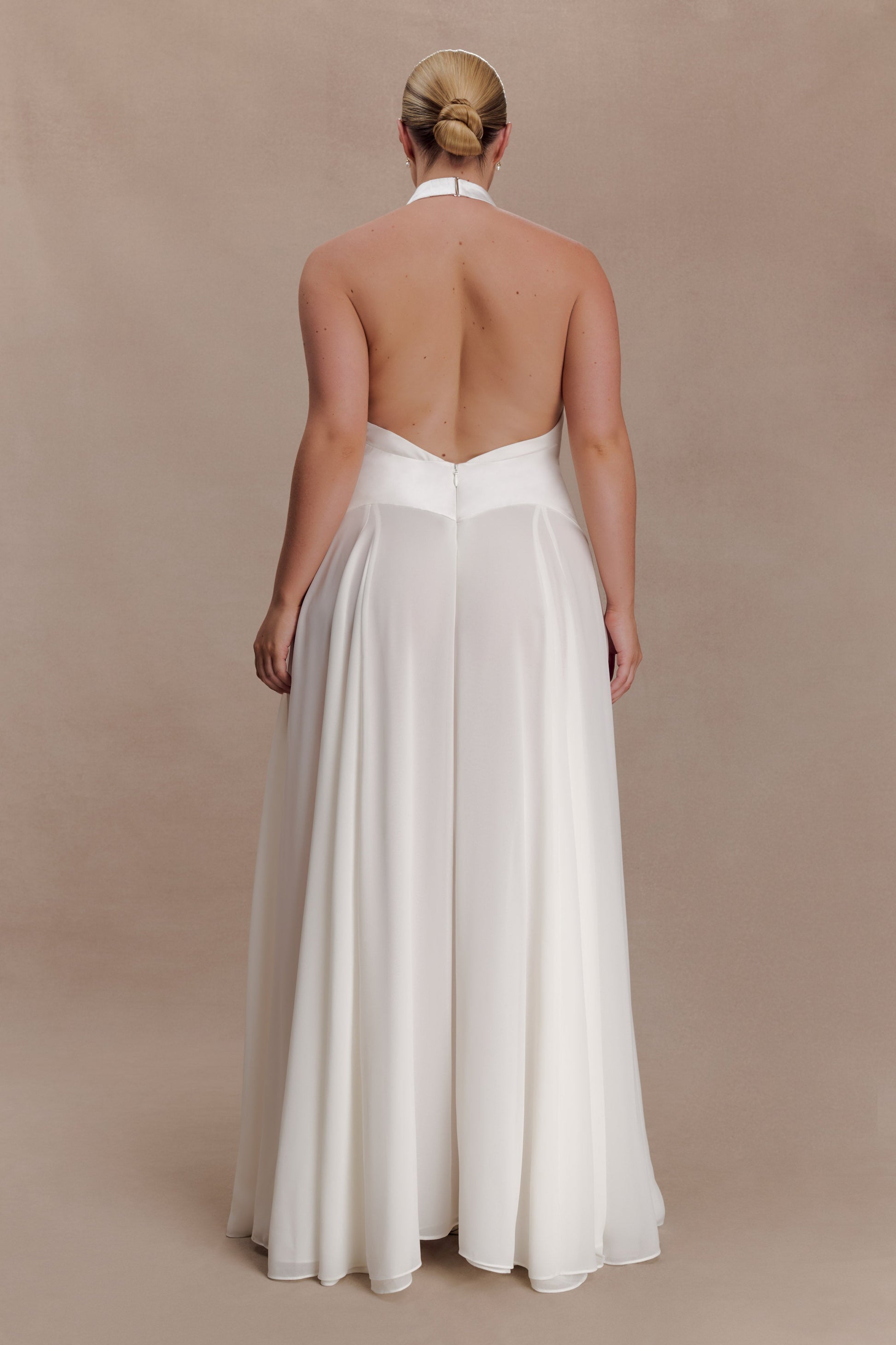 Susan Chiffon Halter Maxi Dress - Ivory #9