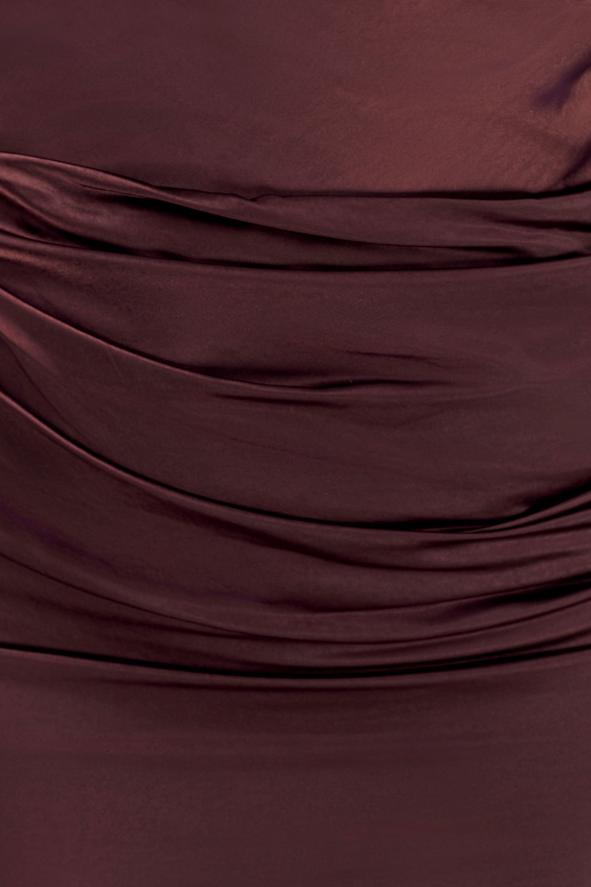 Dalia Off Shoulder Satin Maxi Dress - Dark Chocolate #12