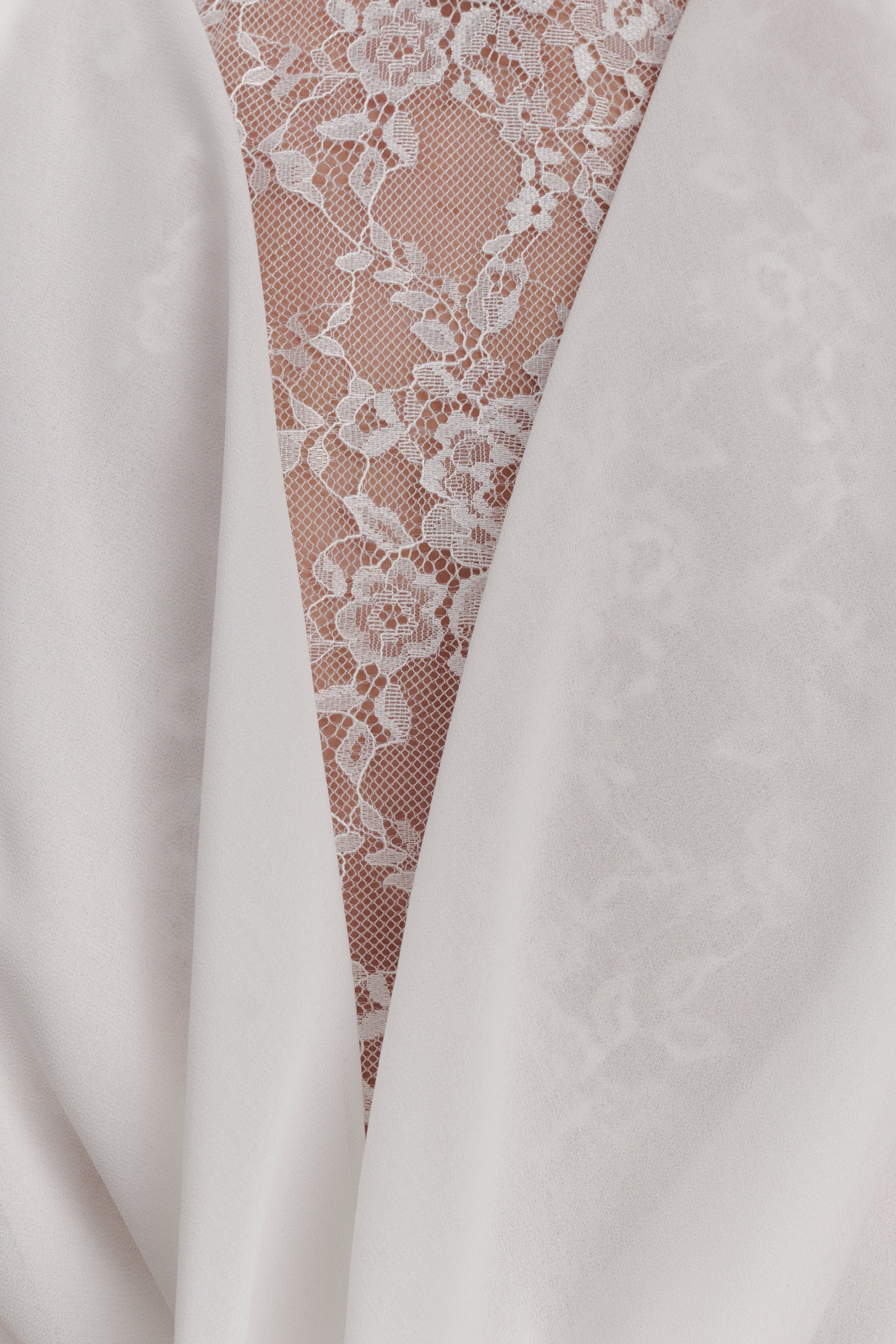 Arra Chiffon And Lace Halter Mini Dress - White #4