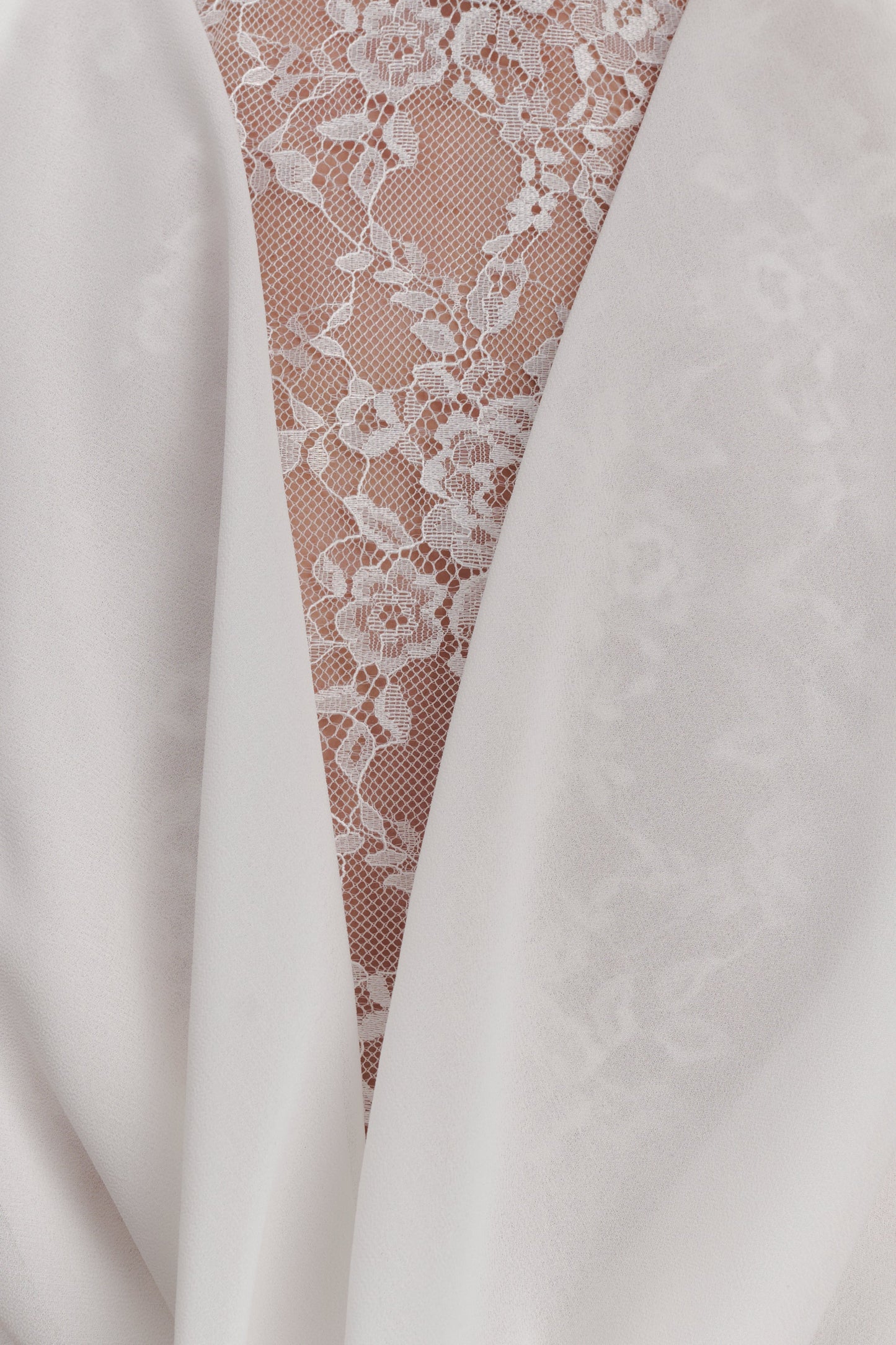 Arra Chiffon And Lace Halter Mini Dress - White