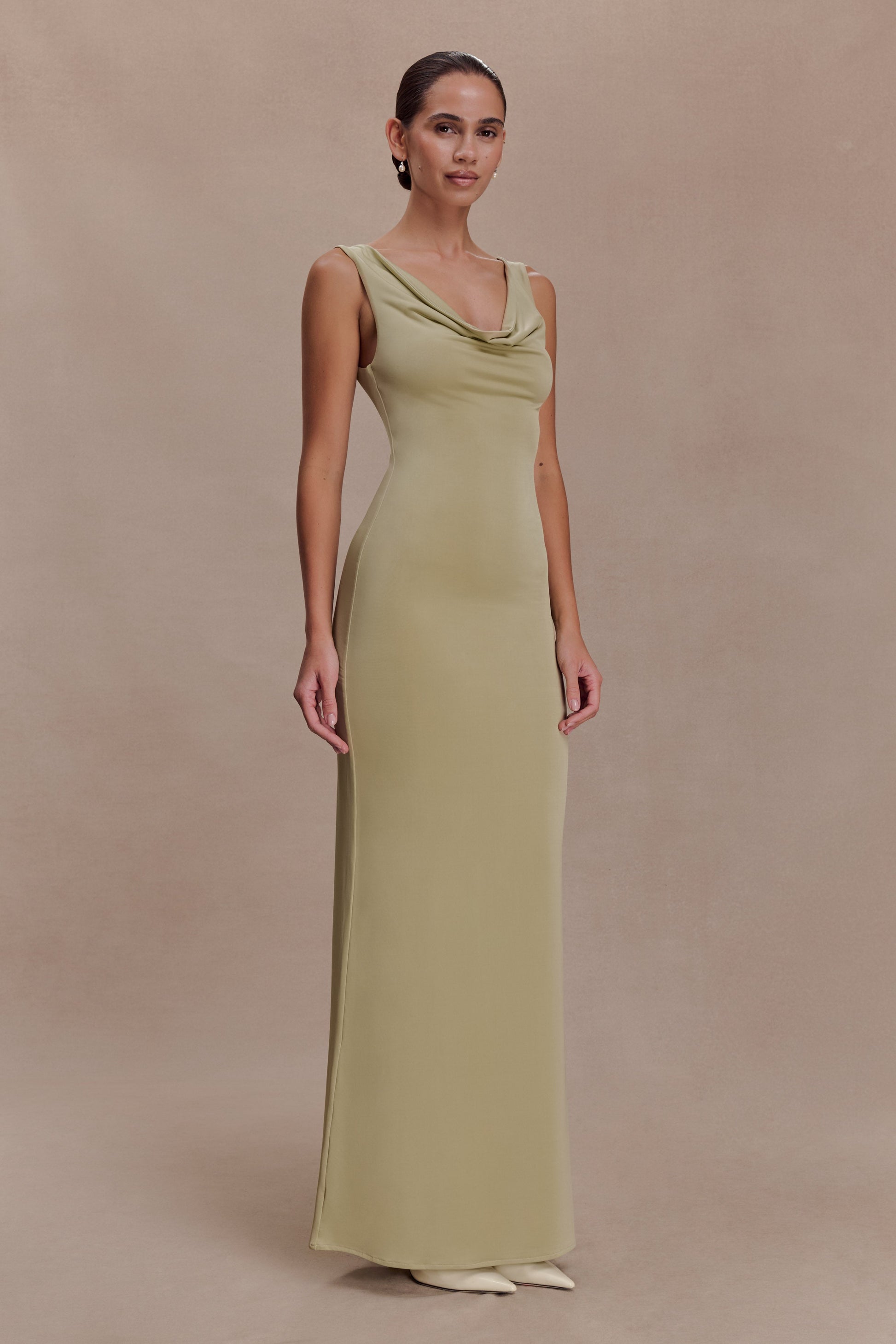 Marta Slinky Cowl Maxi Dress - Sage #4