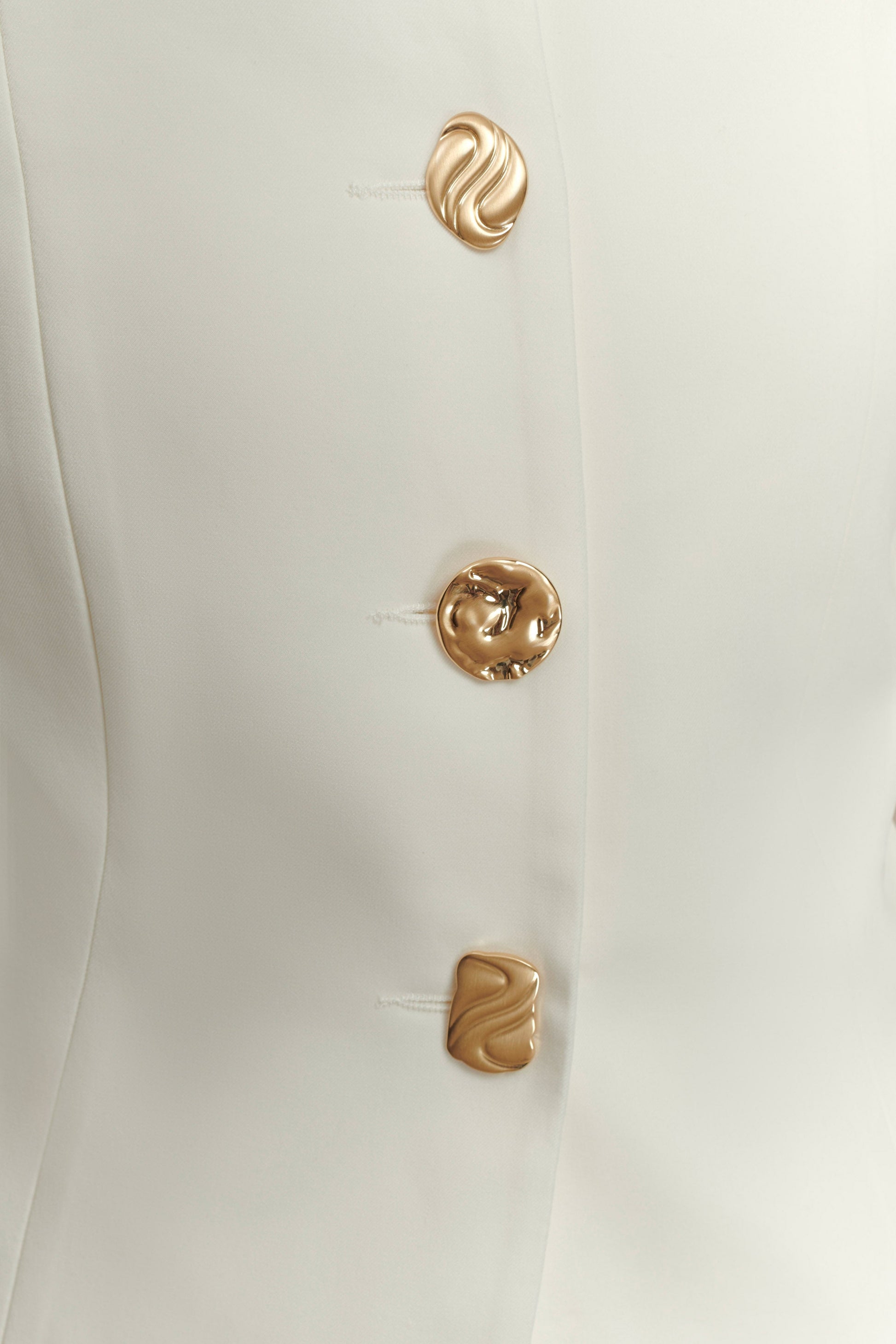 Asia Mixed Button Blazer - Ivory #4