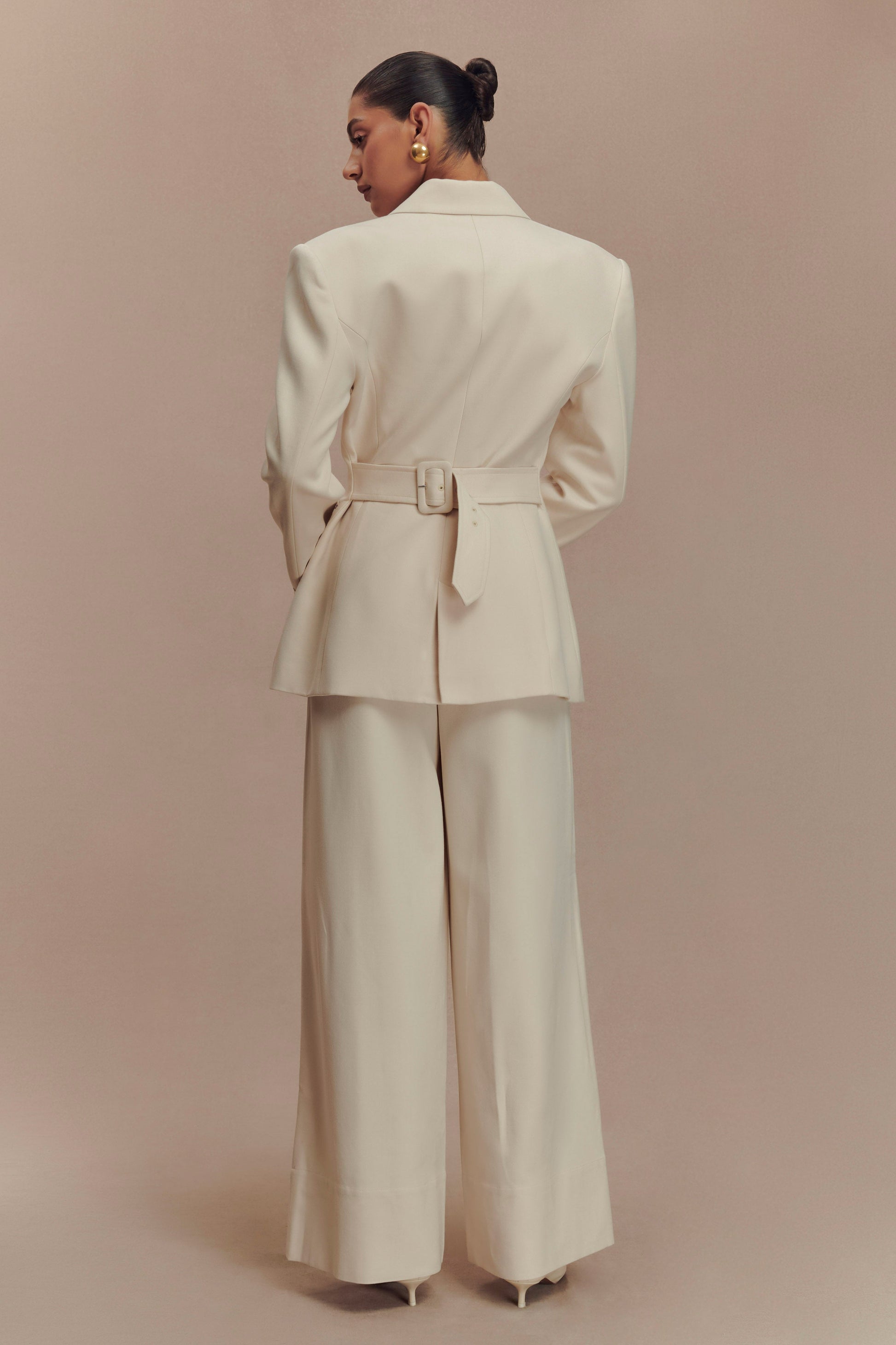 Mila Straight Leg Suiting Pant - Buttermilk #4