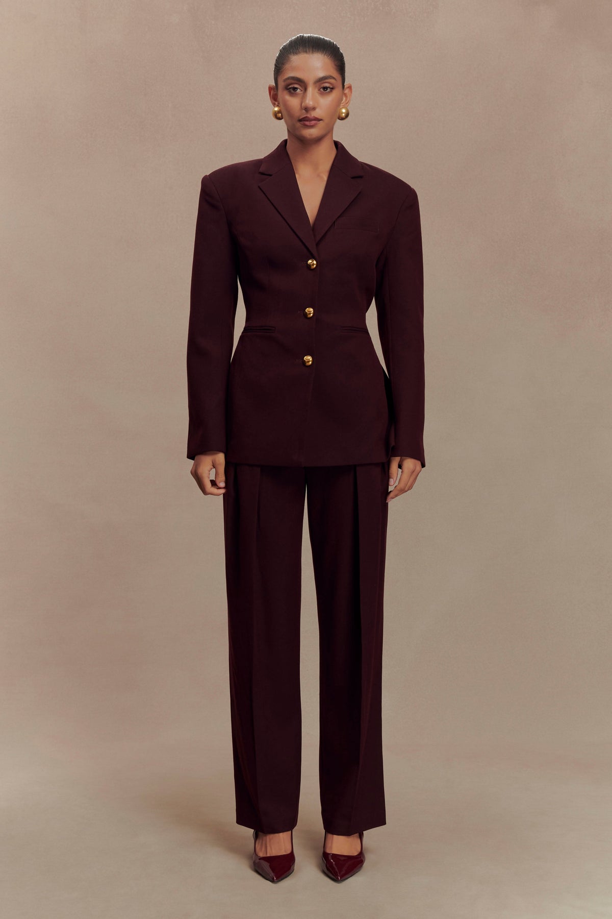 Bellamy Cinched Blazer - Mahogany #6