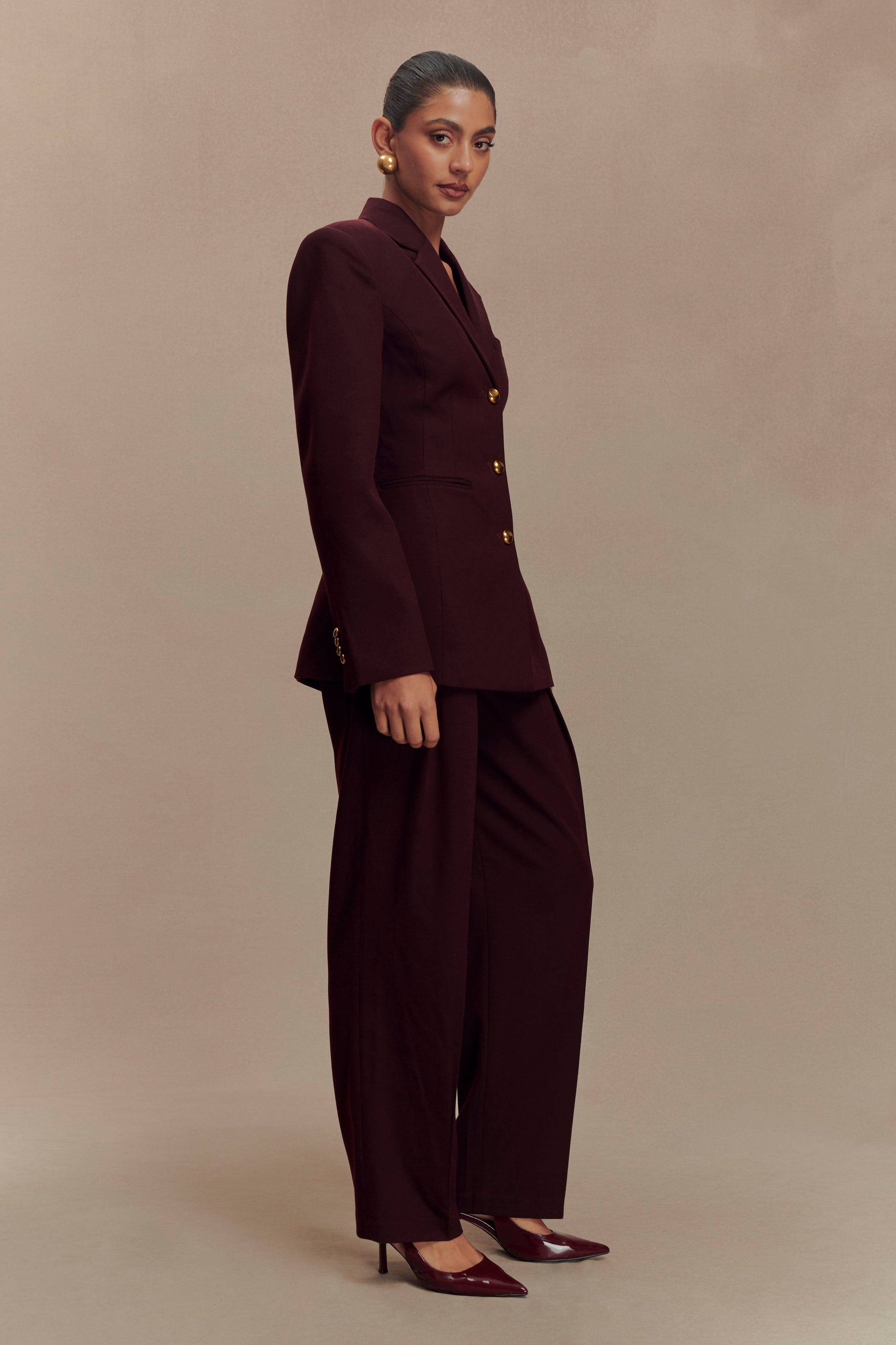 Bellamy Cinched Blazer - Mahogany #8