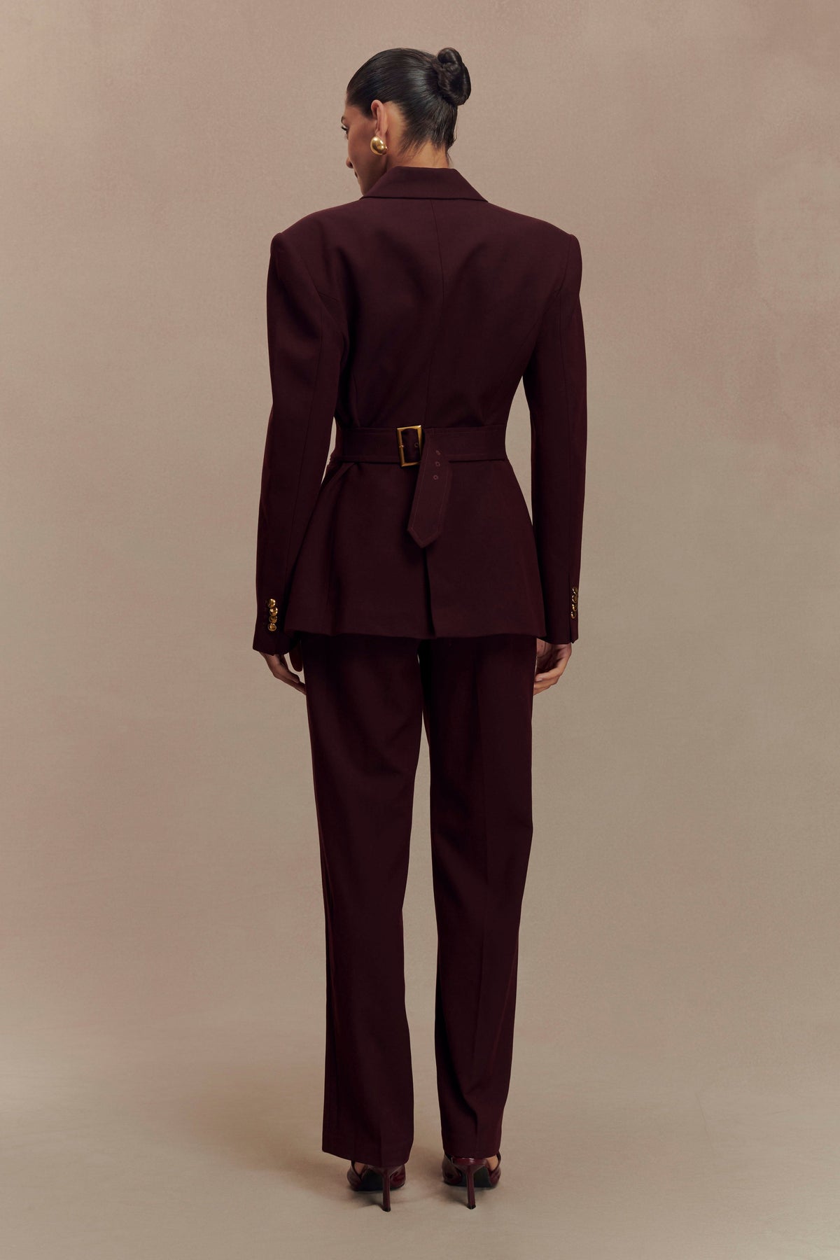 Bellamy Cinched Blazer - Mahogany #7