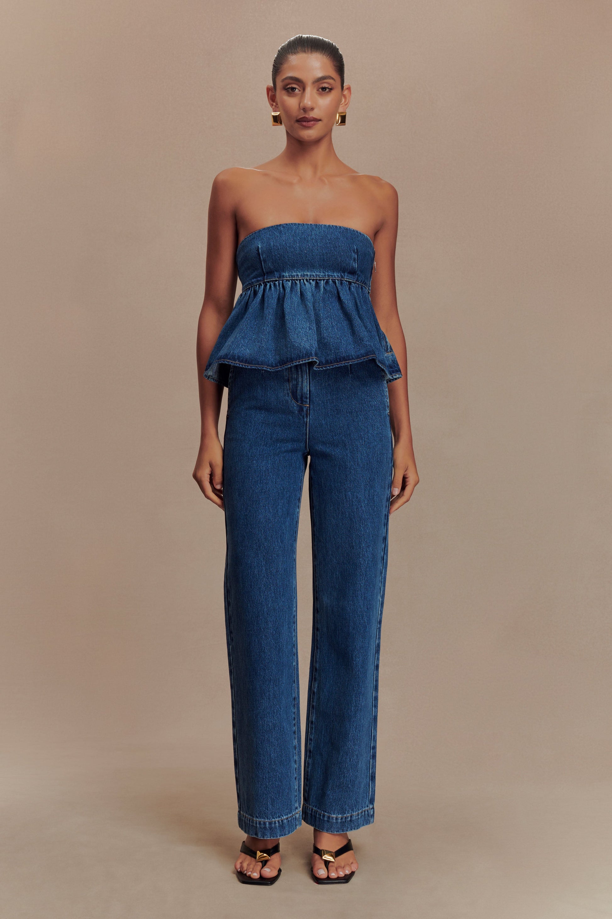 Pauline Strapless Denim Top - 90'S Blue #5