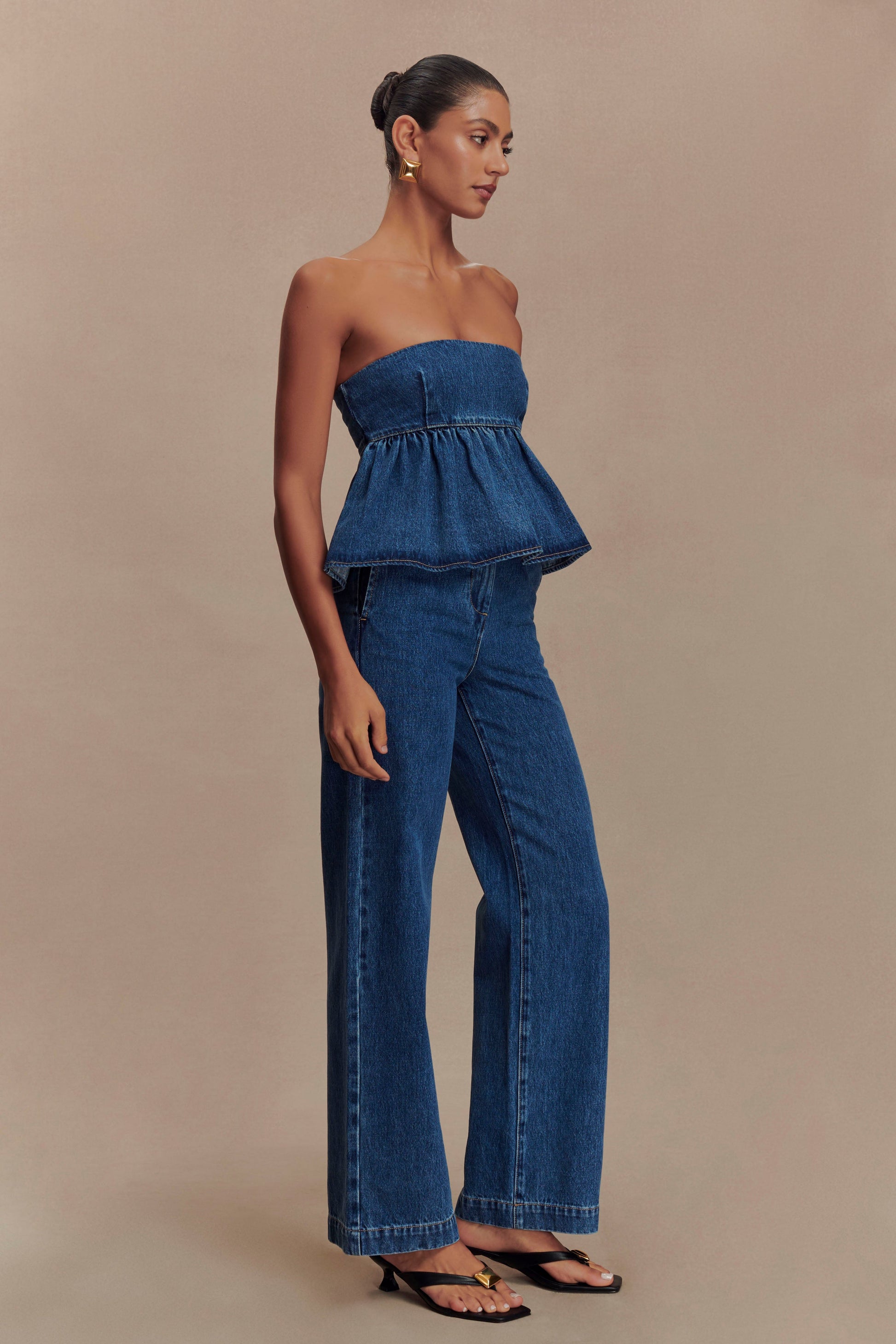 Pauline Strapless Denim Top - 90'S Blue #4