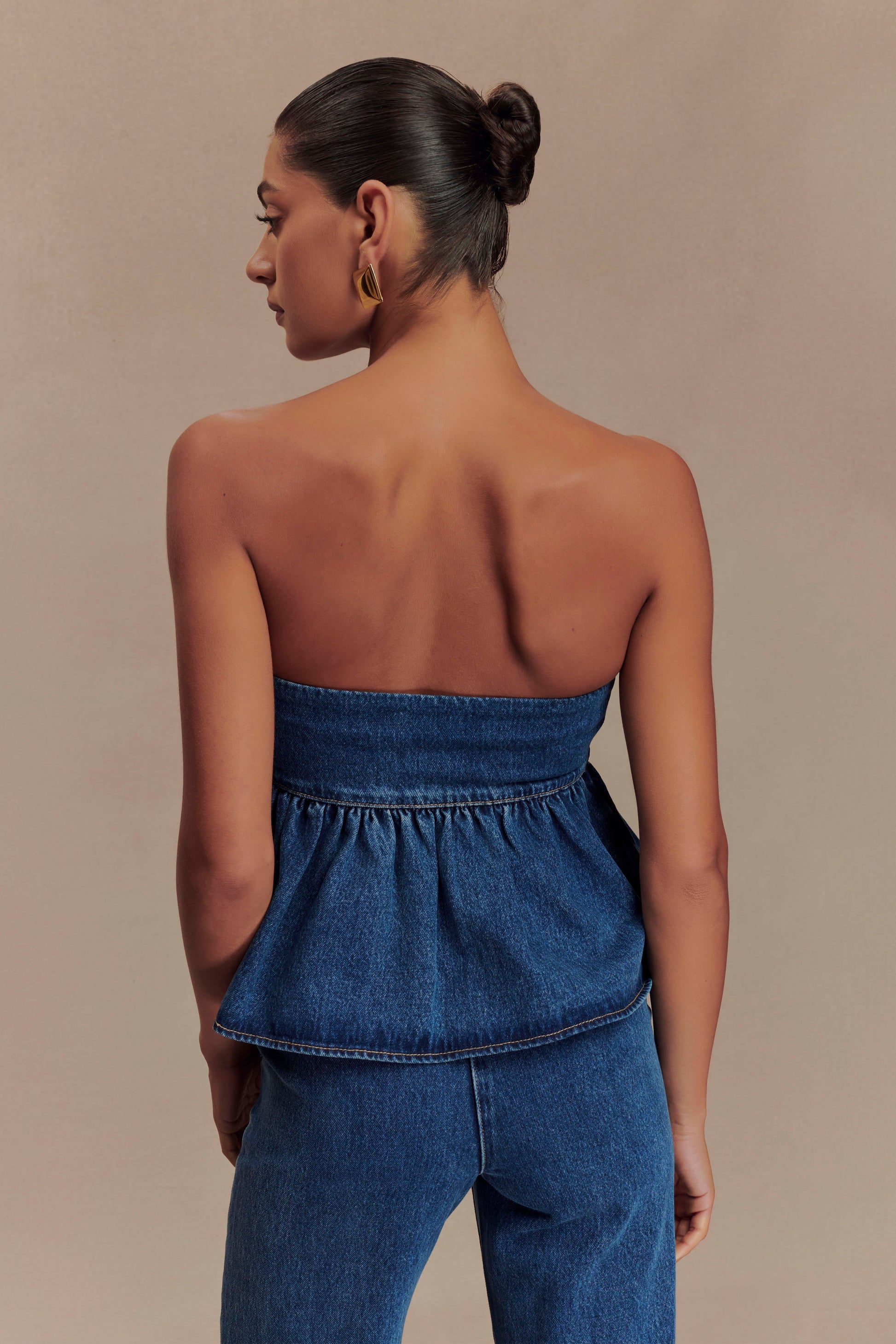 Pauline Strapless Denim Top - 90'S Blue #2