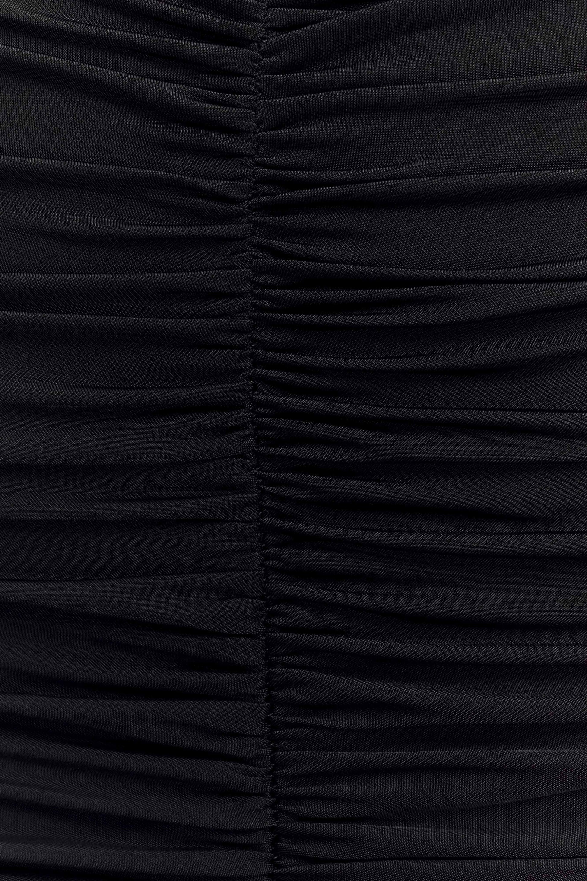 Delaney Slinky And Mesh Maxi Dress - Black #3