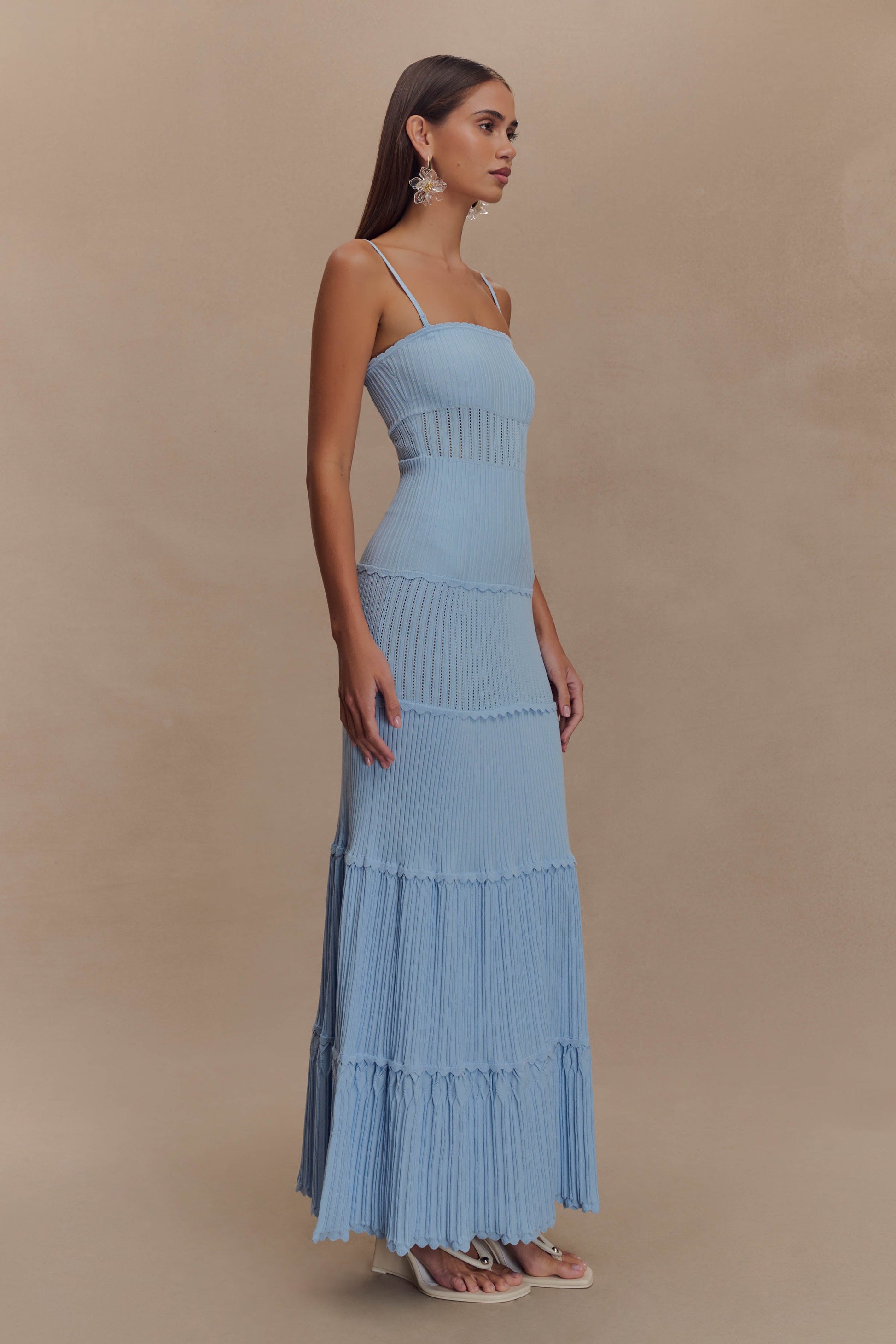Finley Pointelle Knit Maxi Dress - Cornflower Blue #5