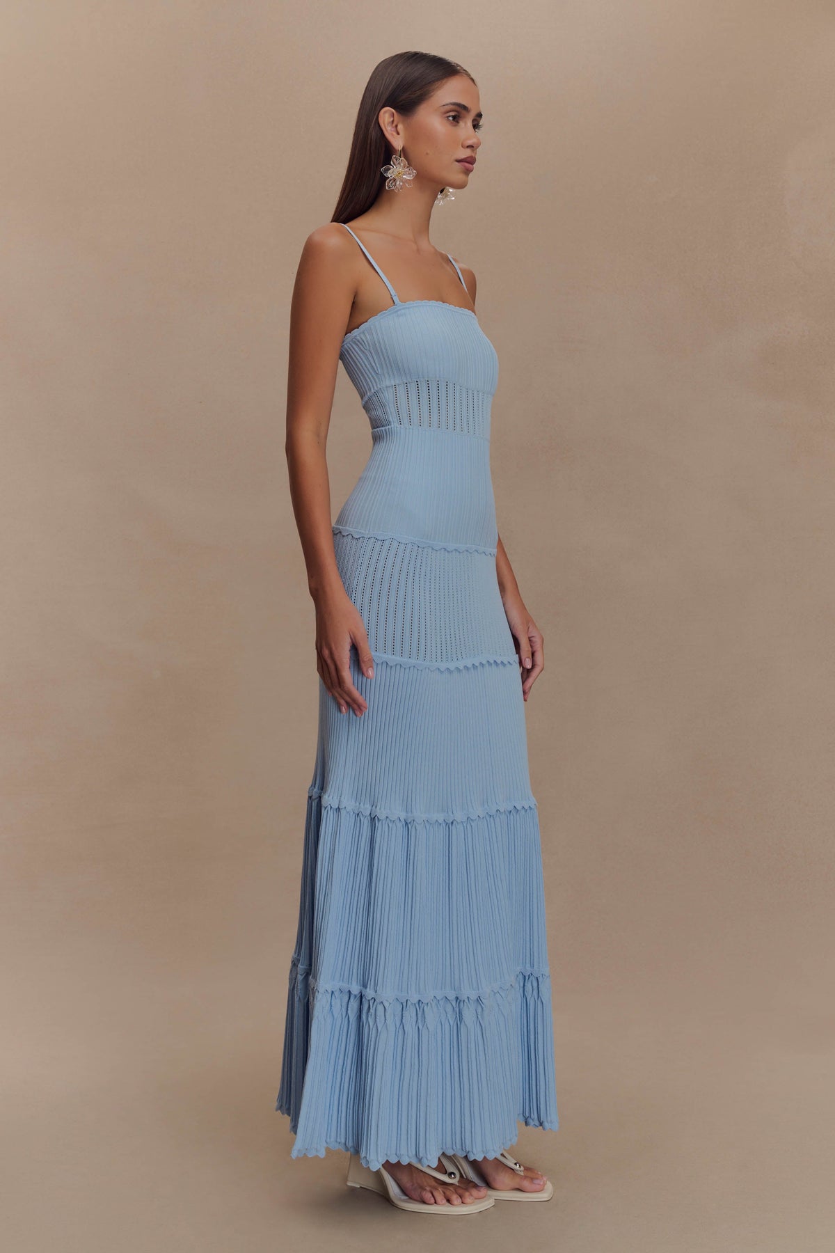 Finley Pointelle Knit Maxi Dress - Cornflower Blue #5