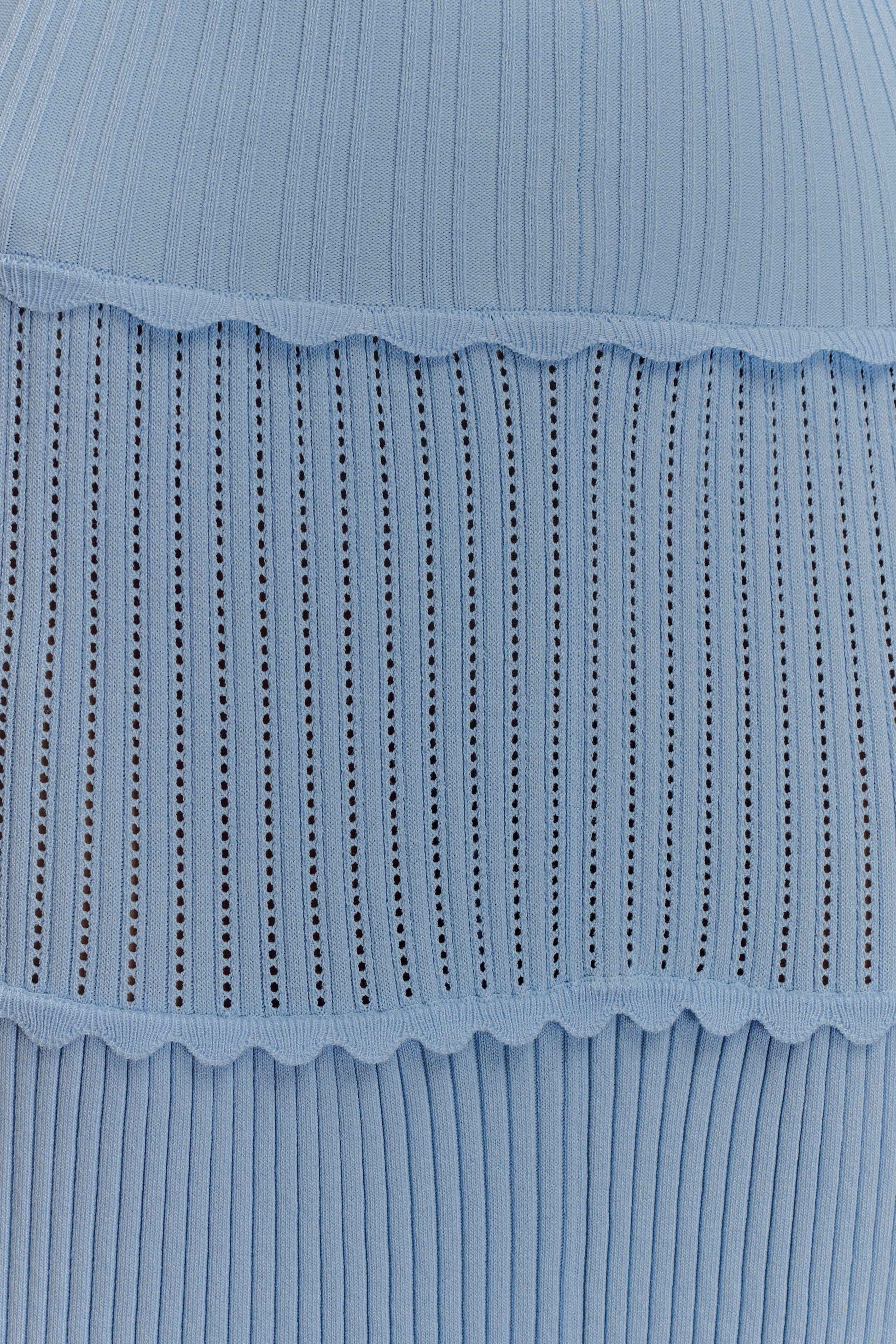 Finley Pointelle Knit Maxi Dress - Cornflower Blue #7
