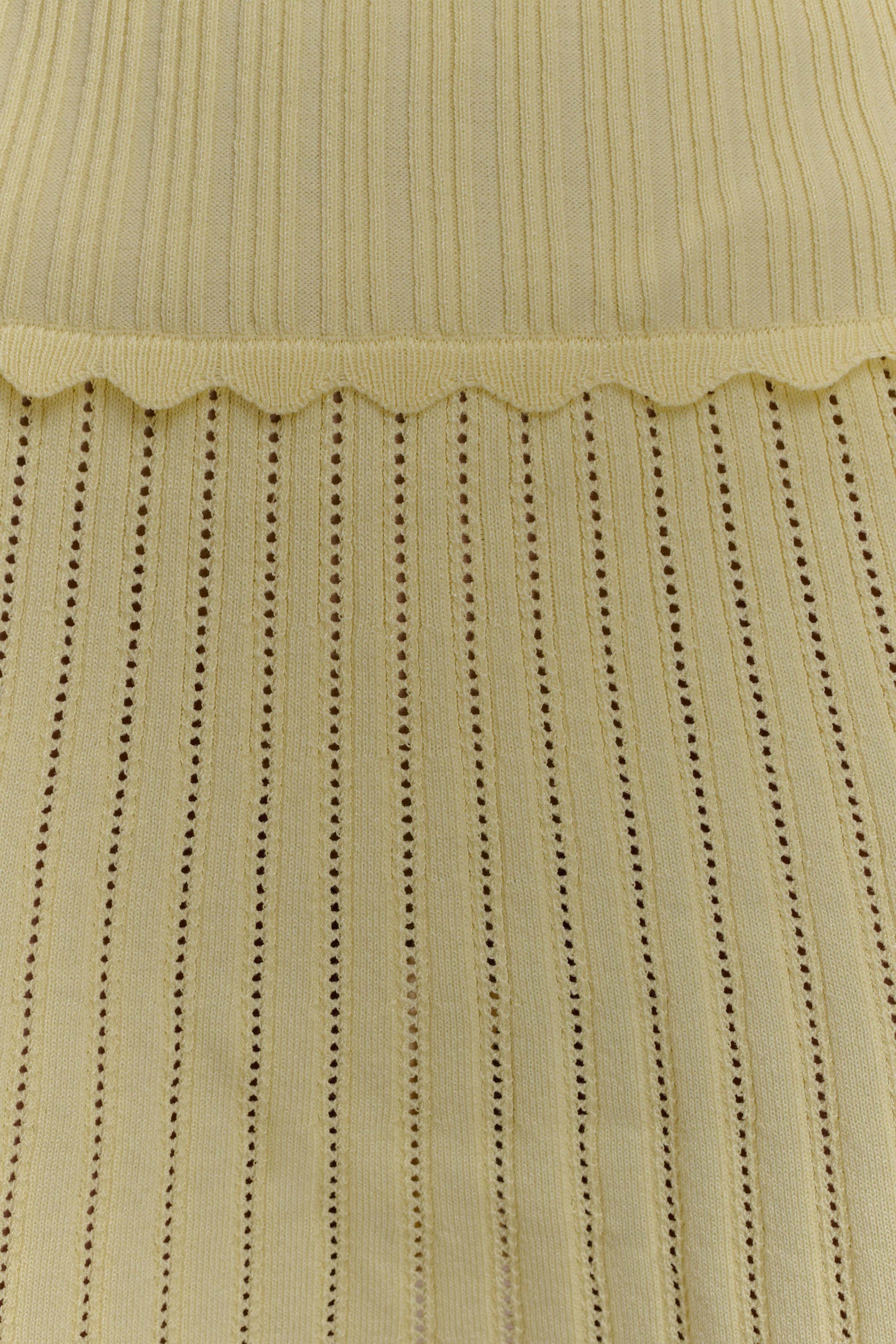 Indy Pointelle Knit Mini Skirt - Lemon #9
