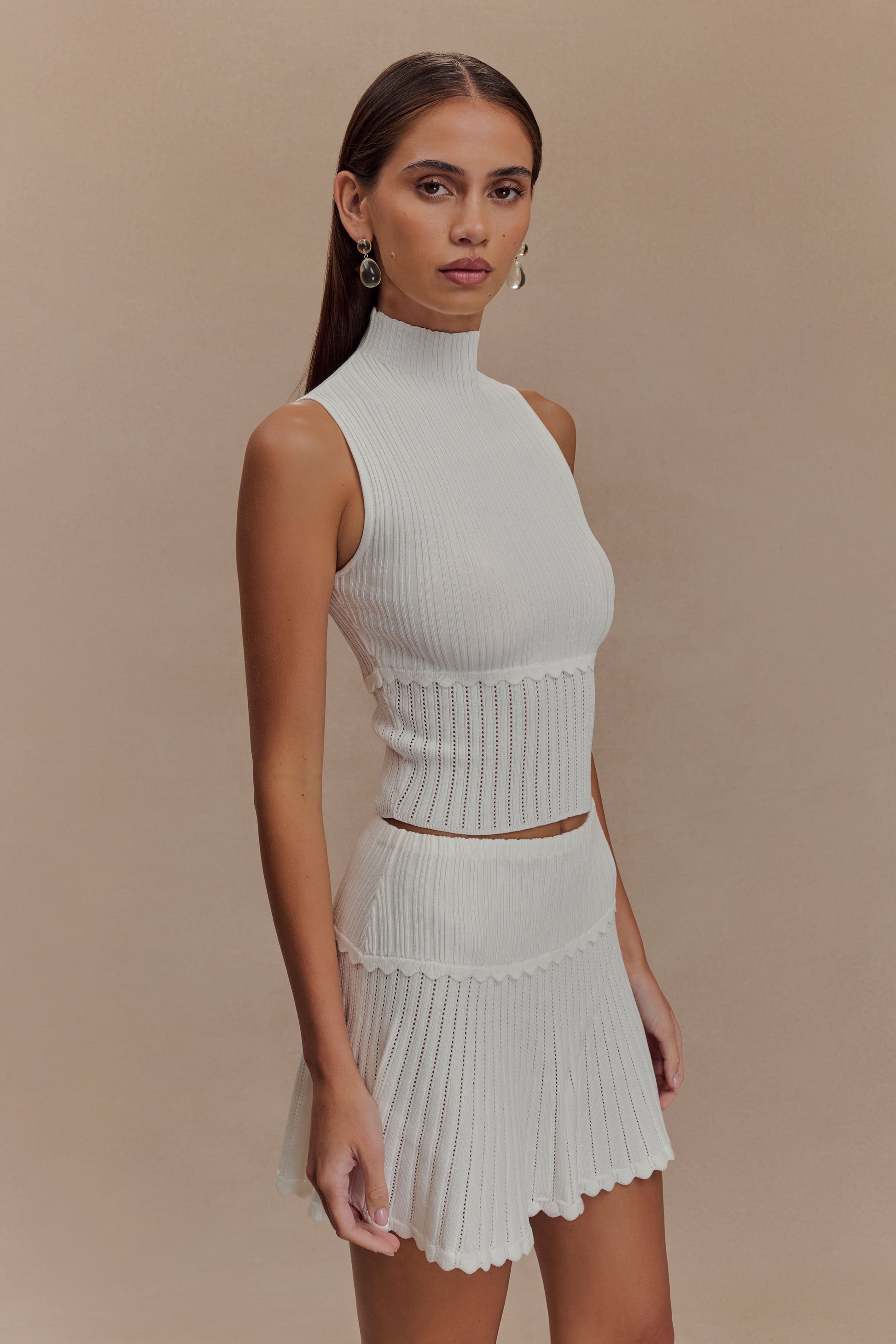 Indy Pointelle Knit Top - Ivory #3