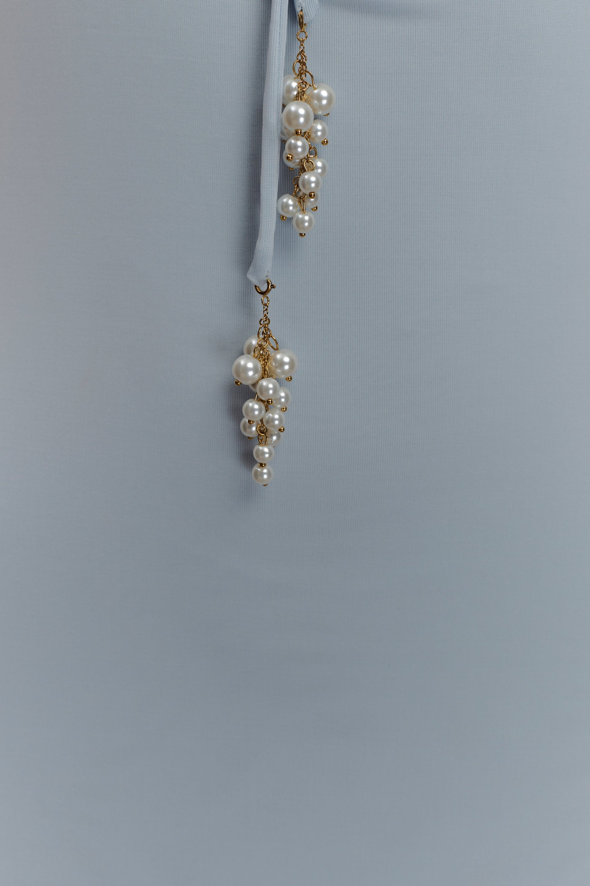 Beryl Slinky Maxi Dress With Pearls - Pale Blue #4