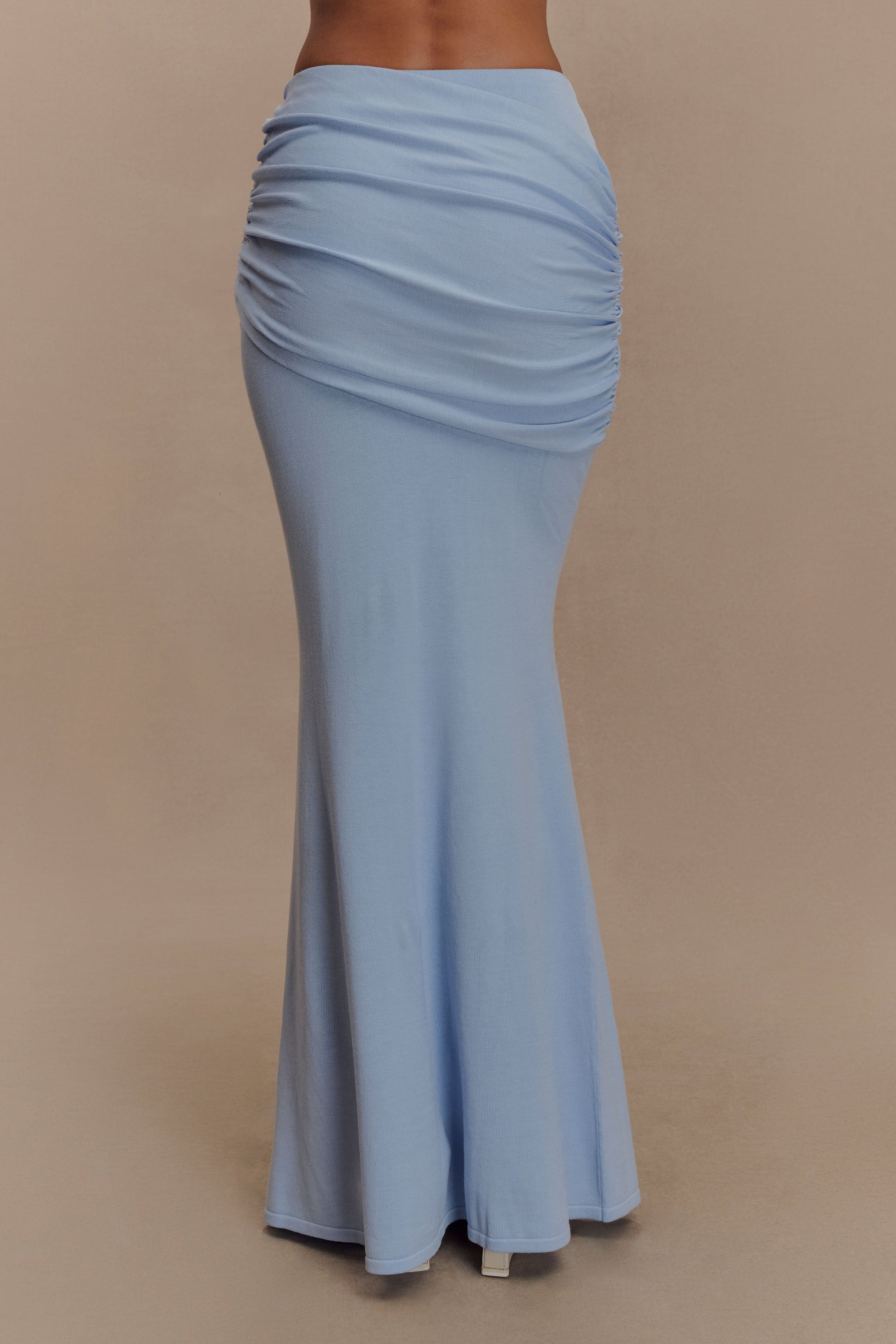 Irene Gathered Knit Maxi Skirt - Blue #5
