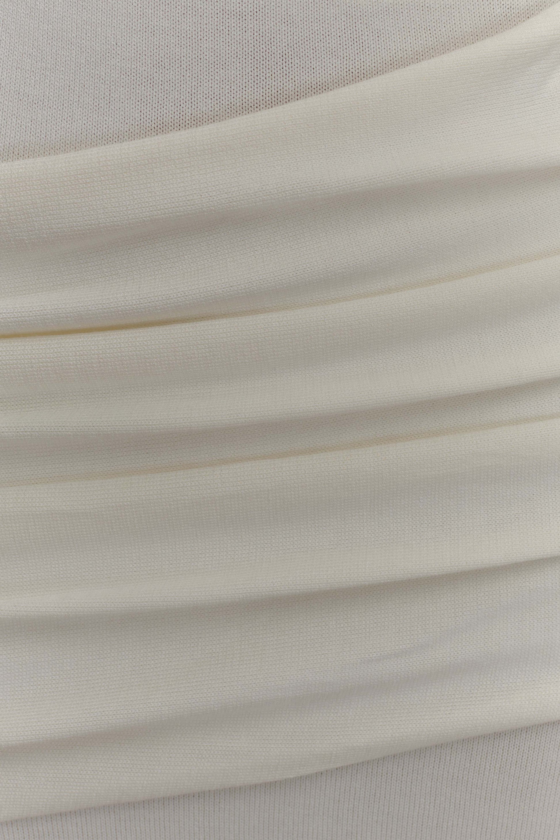 Irene Gathered Knit Maxi Skirt - Ivory #5