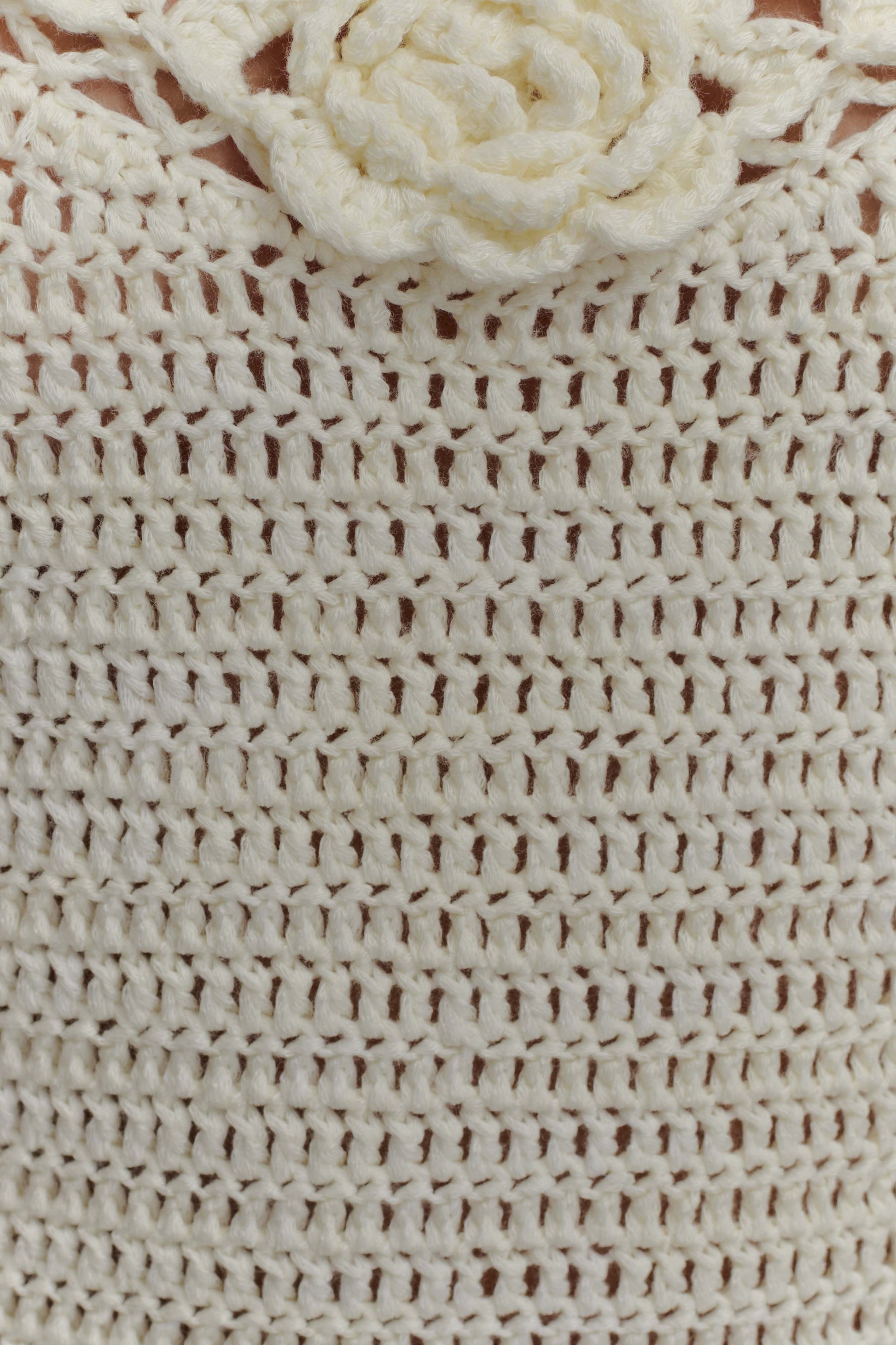 Liyah Floral Hand Crochet Mini Dress - Ivory #7