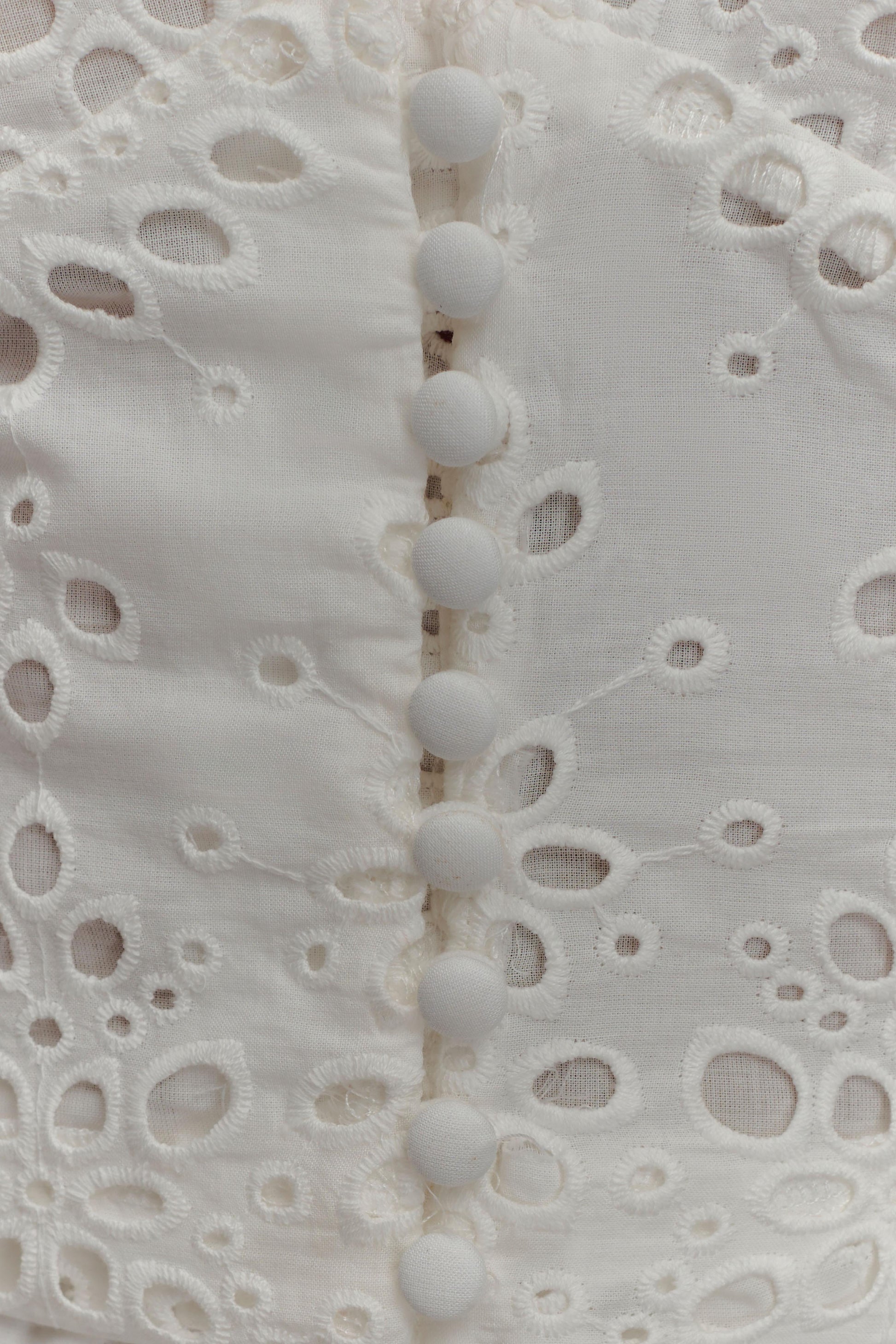 Arla Sleeveless Broderie Top - White #7