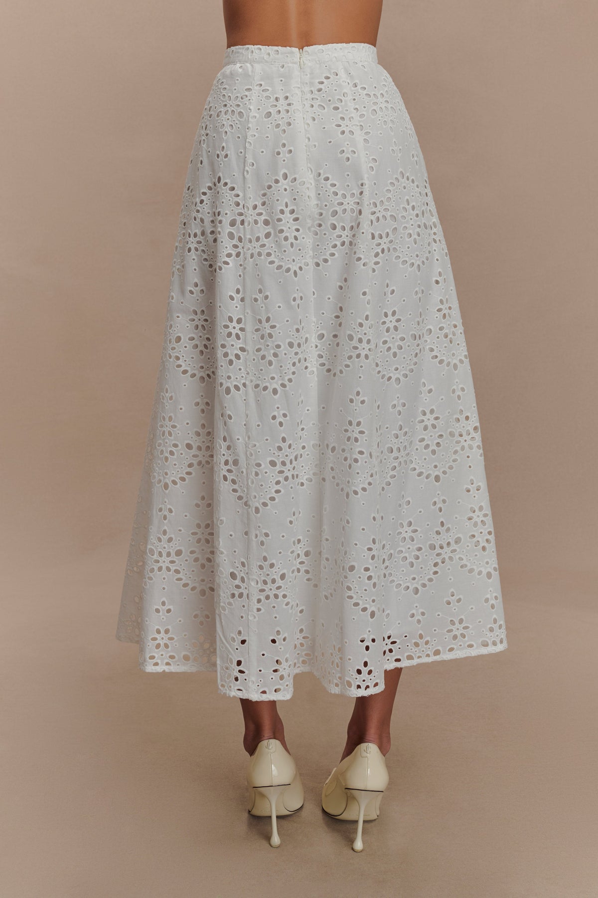 Arla Broderie Midi Skirt - White #2